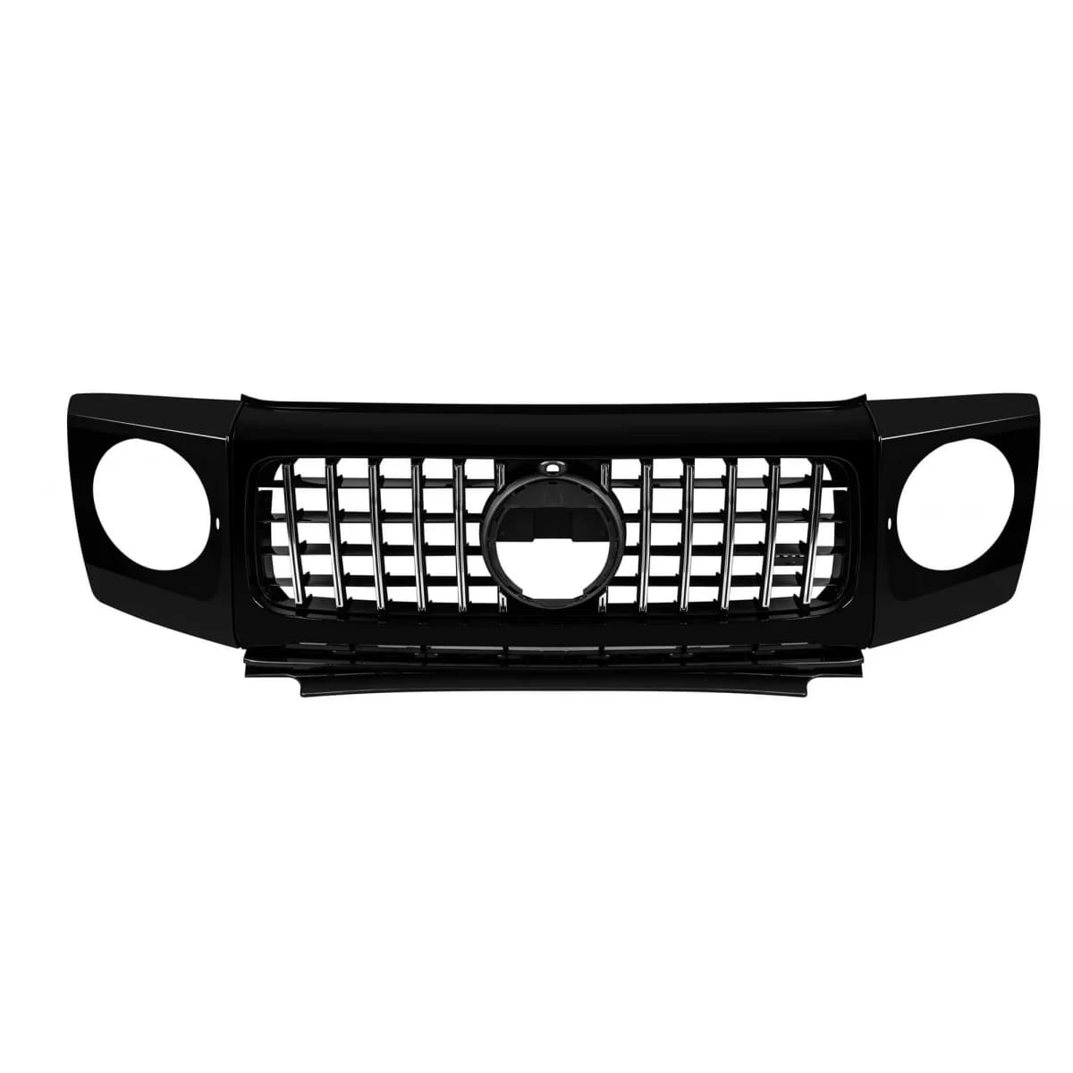 Chrome/black GT style grille with headlight covers suitable for Mercedes G-Class W464 2018-2024