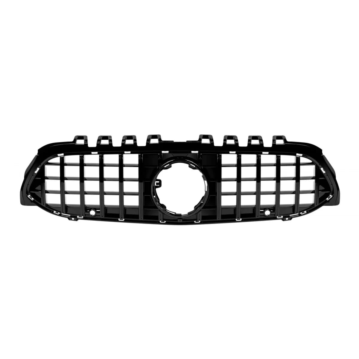 Black lacquer GT type grille suitable for Mercedes A-Class W177 2018-2022 with camera opening