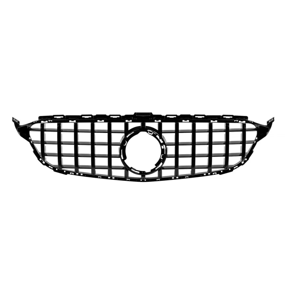 Black lacquer GT type grille suitable for Mercedes C-Class W205 sedan, S205 estate, C205 coupe after 2019 without camera opening