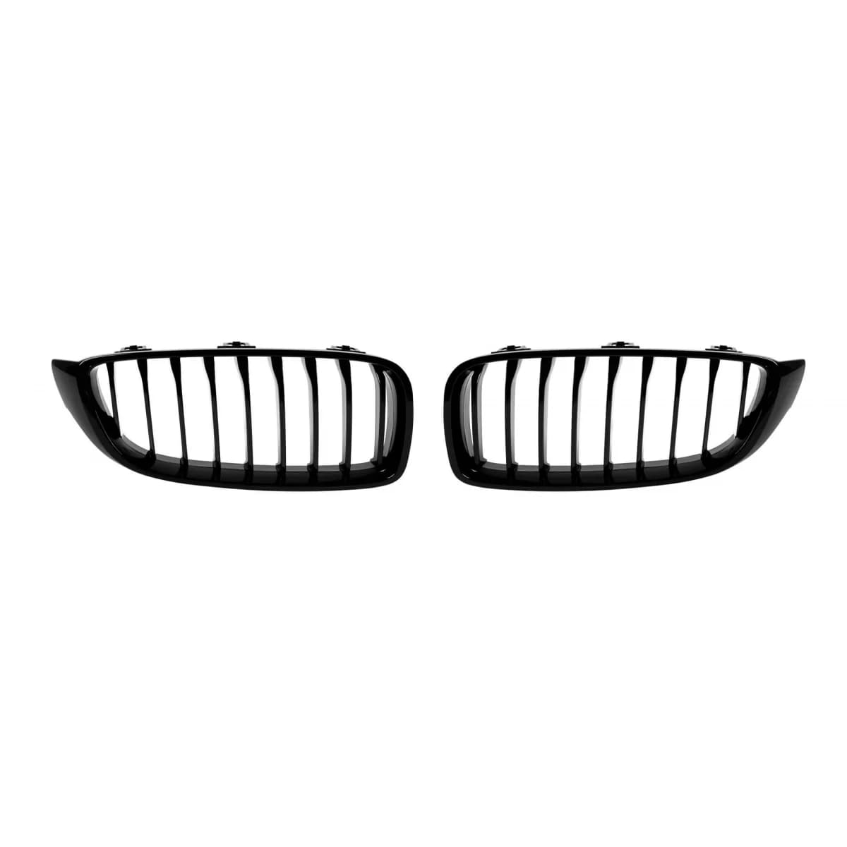 Single rib kidney grilles in black lacquer suitable for BMW 4 Series F32 coupe, F33 convertible, F36 Gran Coupe 2013-2019