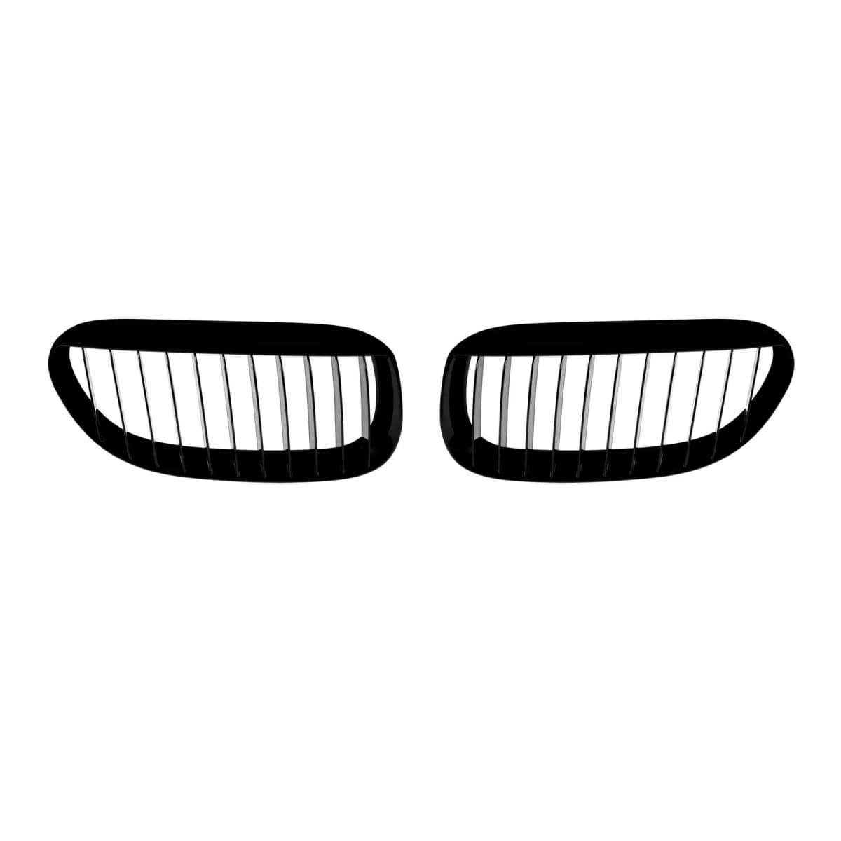 Single rib kidney grilles in black lacquer suitable for BMW 6 Series E63, E64 2003-2010