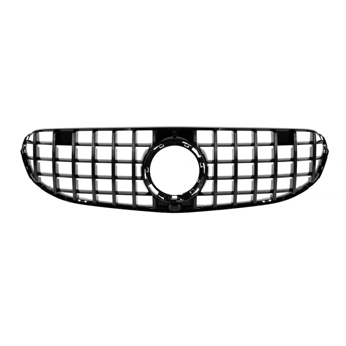 Black lacquer GT type grille suitable for Offroad package of Mercedes GLC SUV X253, GLC Coupe C253 2019-2022