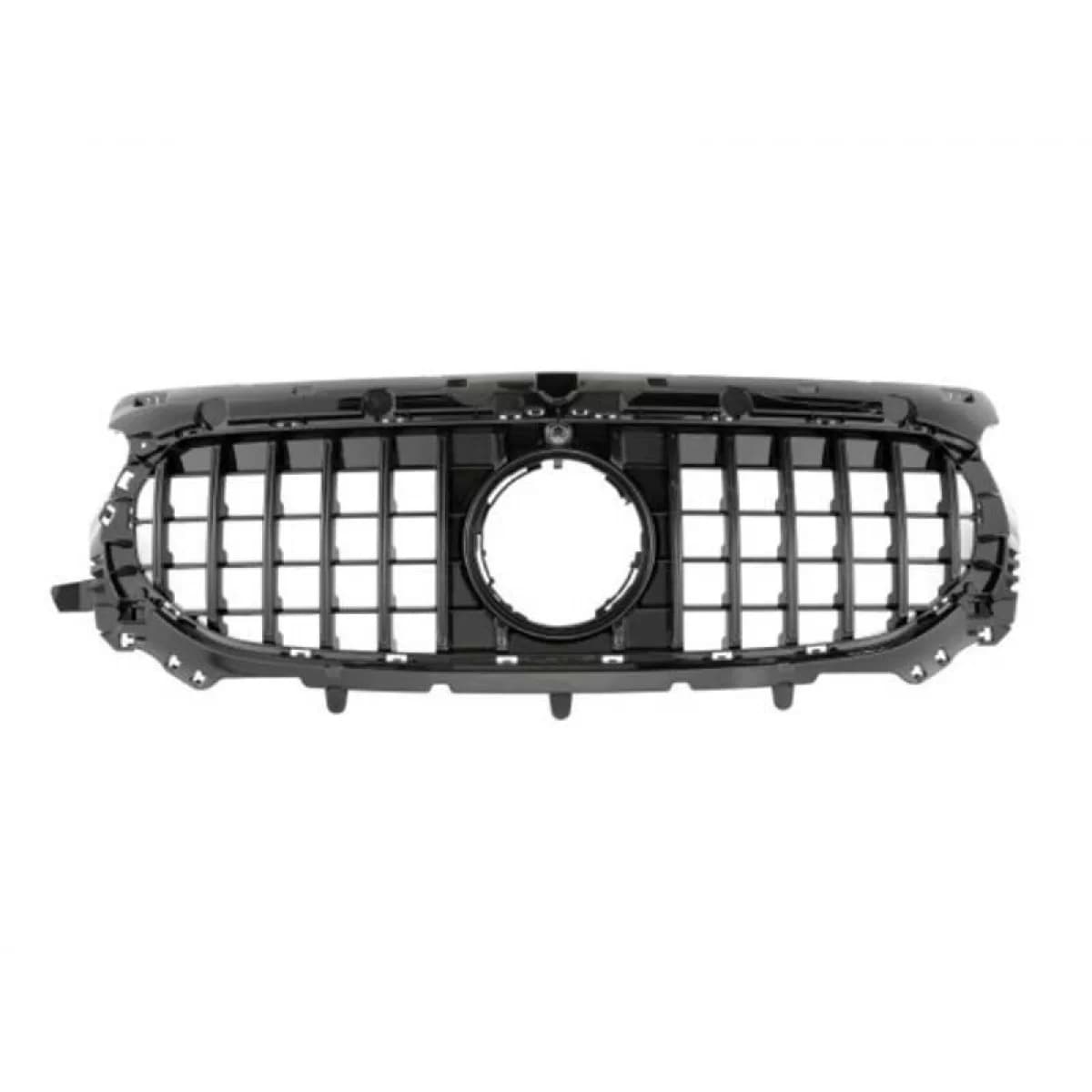 Black GT style grille suitable for Mercedes GLA H247 after 2024 with standard bumper