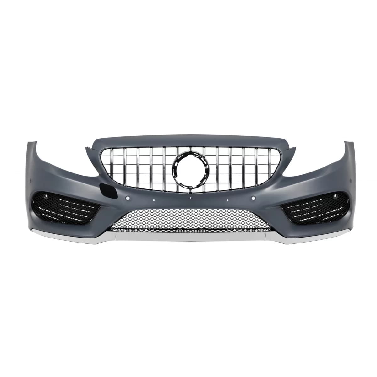 Front A Design Line bumper suitable for Mercedes C-Class W205 sedan, S205 estate 2013-2018 with chrome/black GT grille