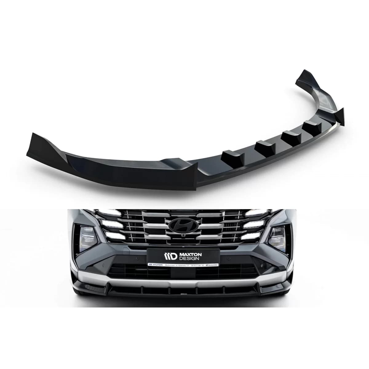 Maxton Design spoiler suitable for front bumper of Hyundai Tucson MK4 Facelift after 2024, black lacquer
