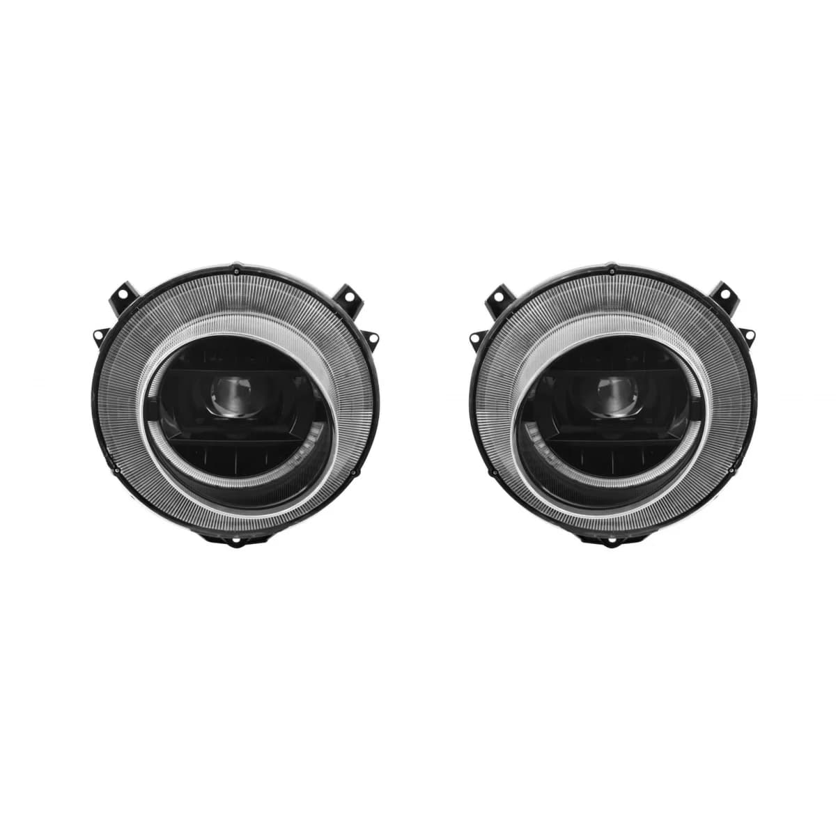 Tuning headlight set suitable for Mercedes G-Class W463 with W464 design 1989-2018 with black base, left and right