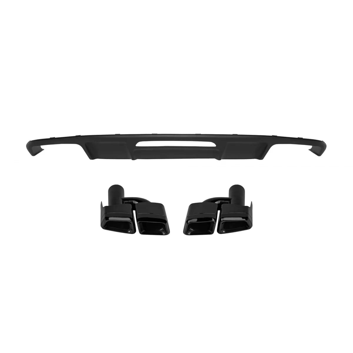 CLS63 type diffuser with black tips suitable for rear A Design bumper on Mercedes CLS W218 2011-2018 -oo--oo-