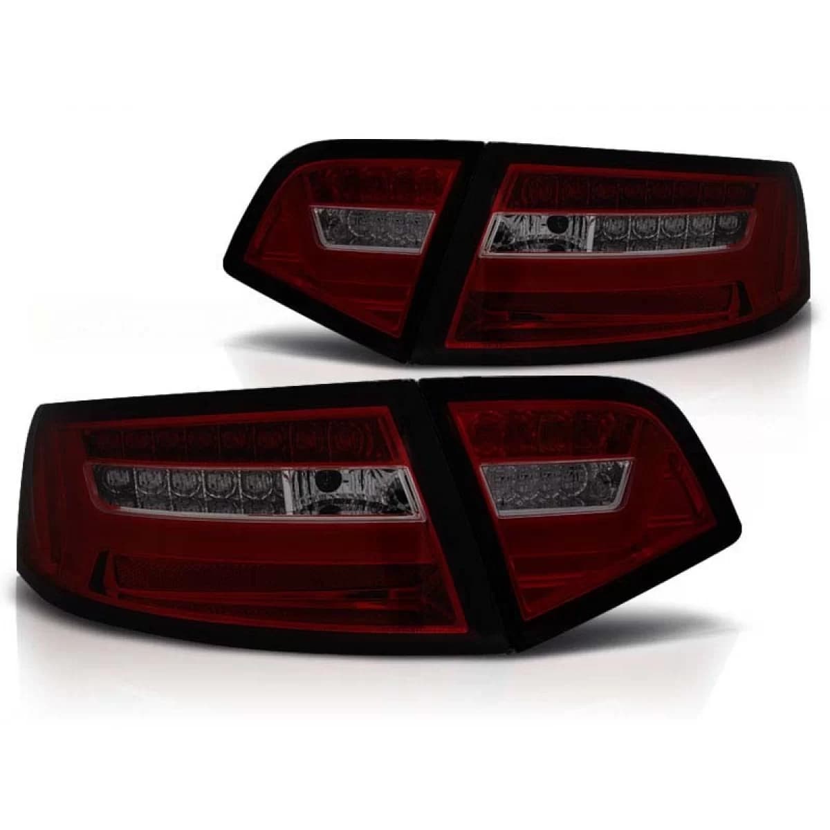 LED tuning tail light set suitable for Audi A6 C6 sedan 2008-2011 red/smoked, left and right