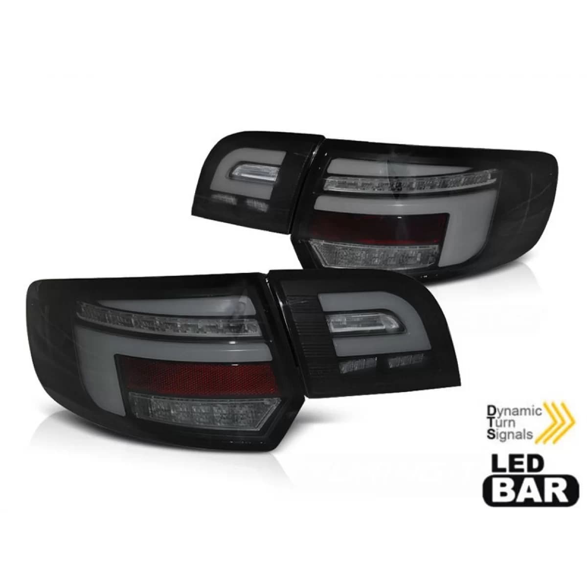 Tuning LED tail light set suitable for Audi A3 8P Sportback 2003-2008 fully smoked base, left and right