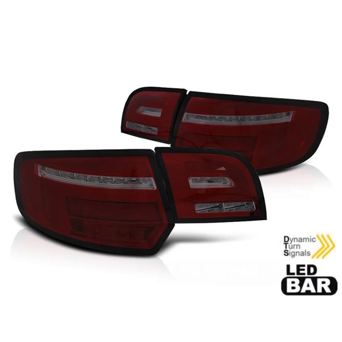 LED tuning tail light set suitable for Audi A3 8P sportback 2008-2012 red smoked base, left and right