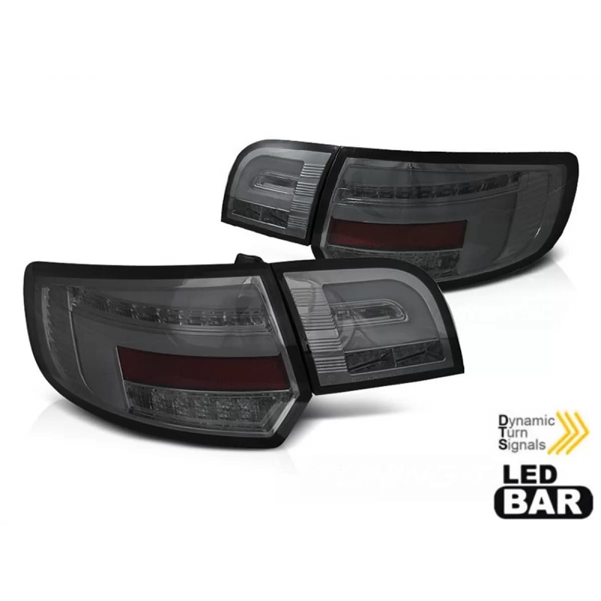 LED tuning tail light set suitable for Audi A3 8P sportback 2008-2012 fully smoked base, left and right
