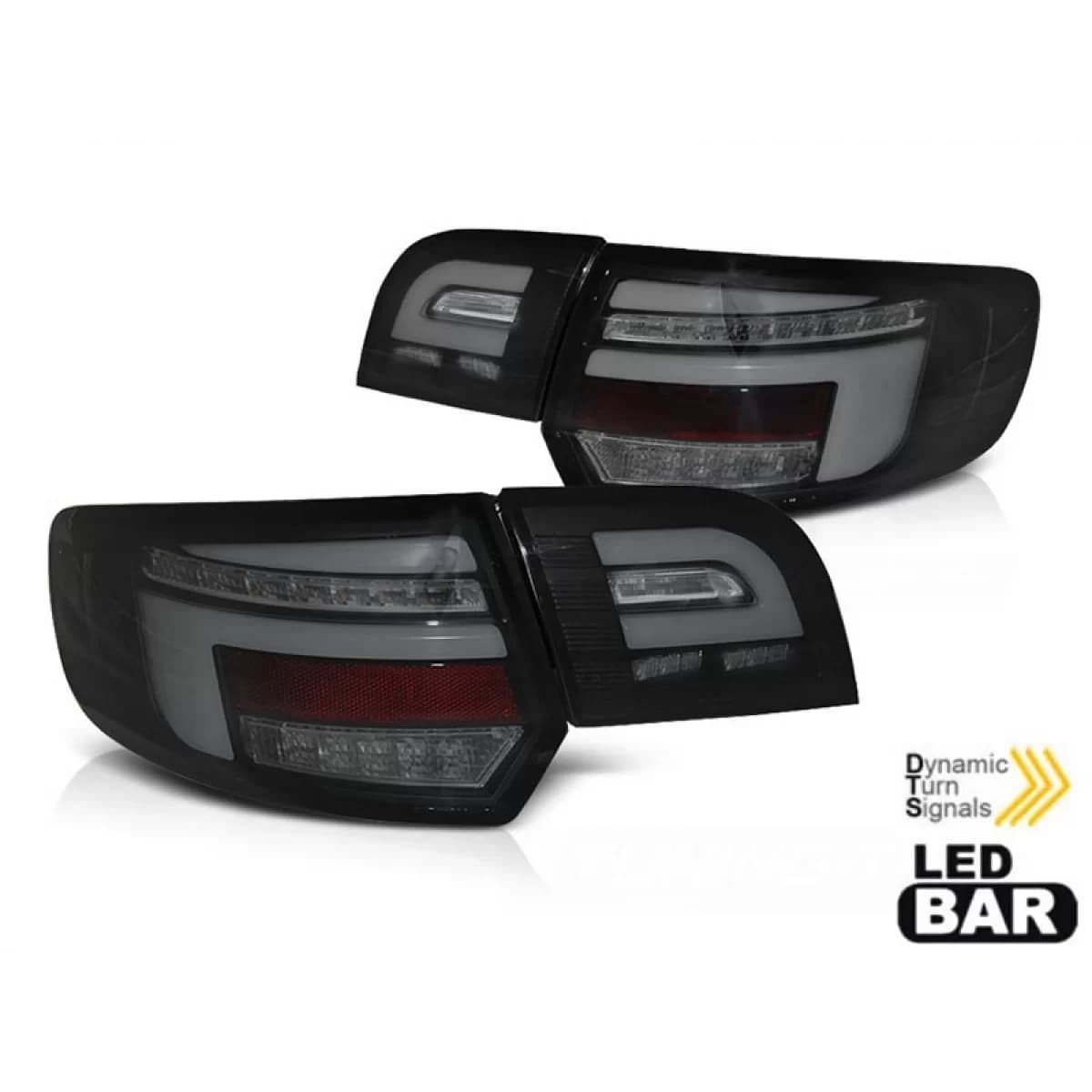 LED tuning tail light set suitable for Audi A3 8P sportback 2008-2012 fully smoked base, left and right