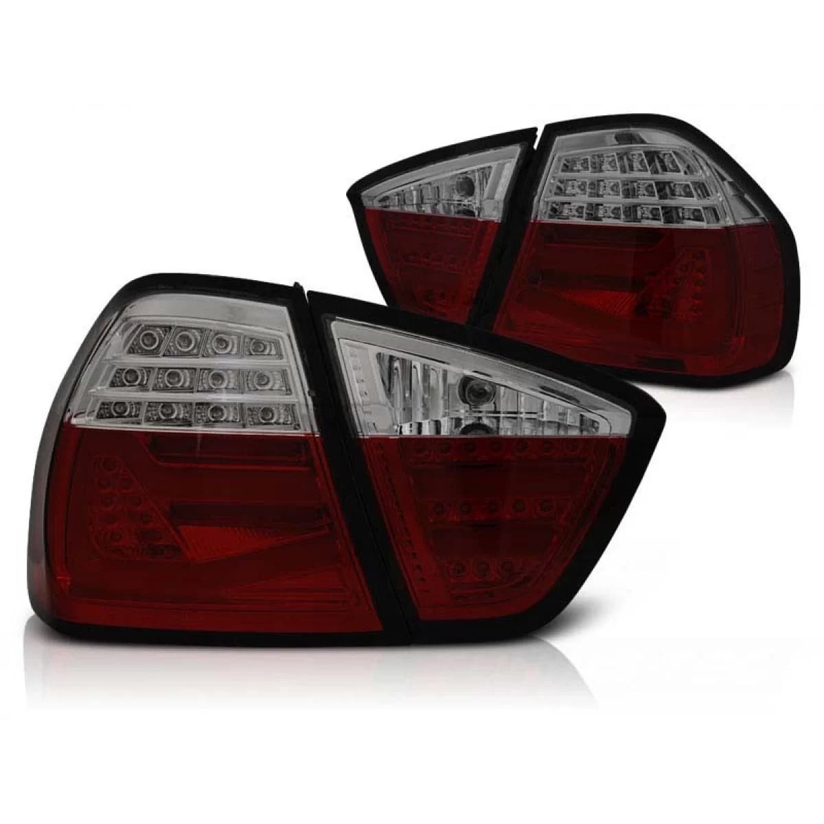 LED tuning tail light set suitable for BMW 3 Series E90 03.2005-08.2008 red/smoked, left and right