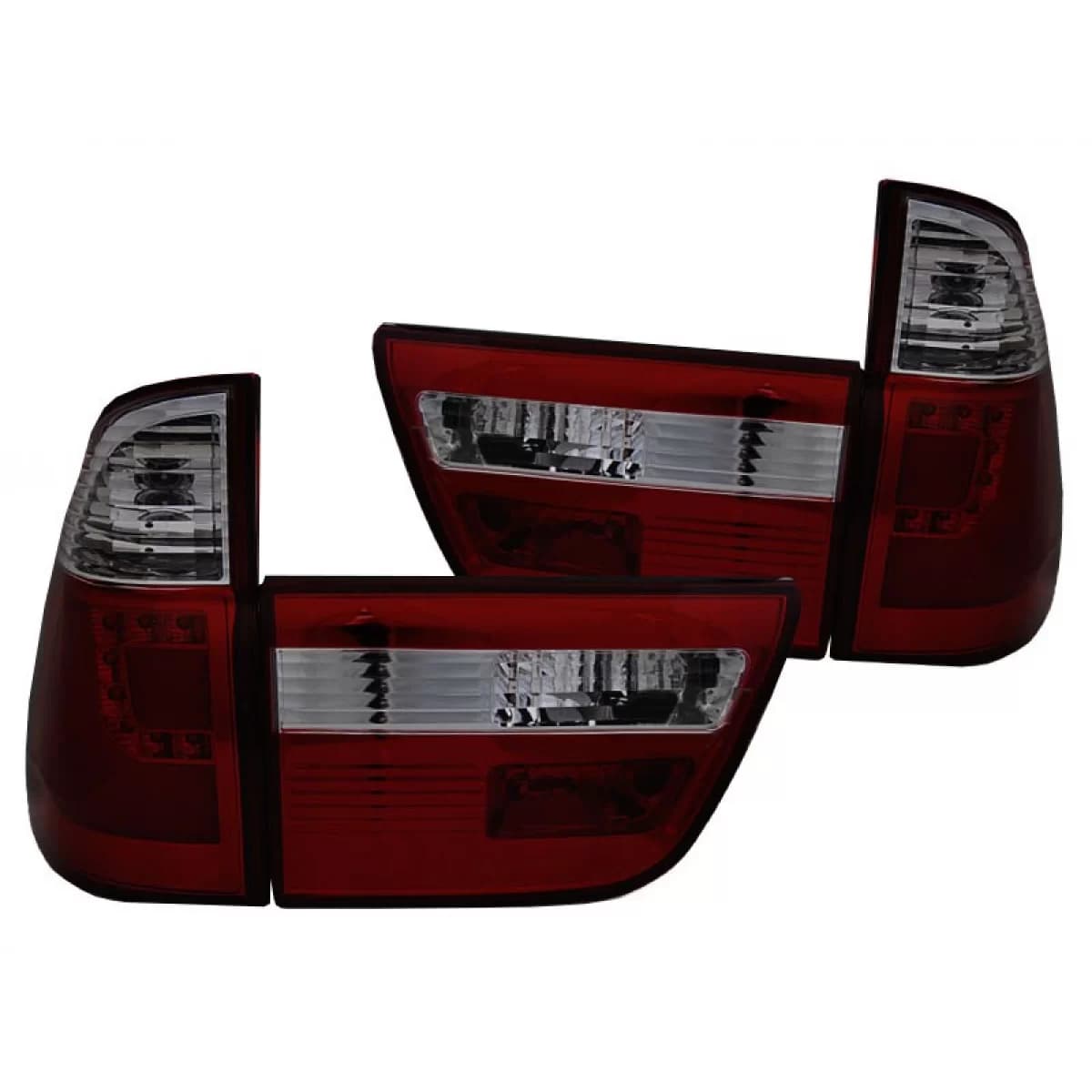 Tuning LED tail light set suitable for BMW X5 E53 1999-2003 smoked, left and right