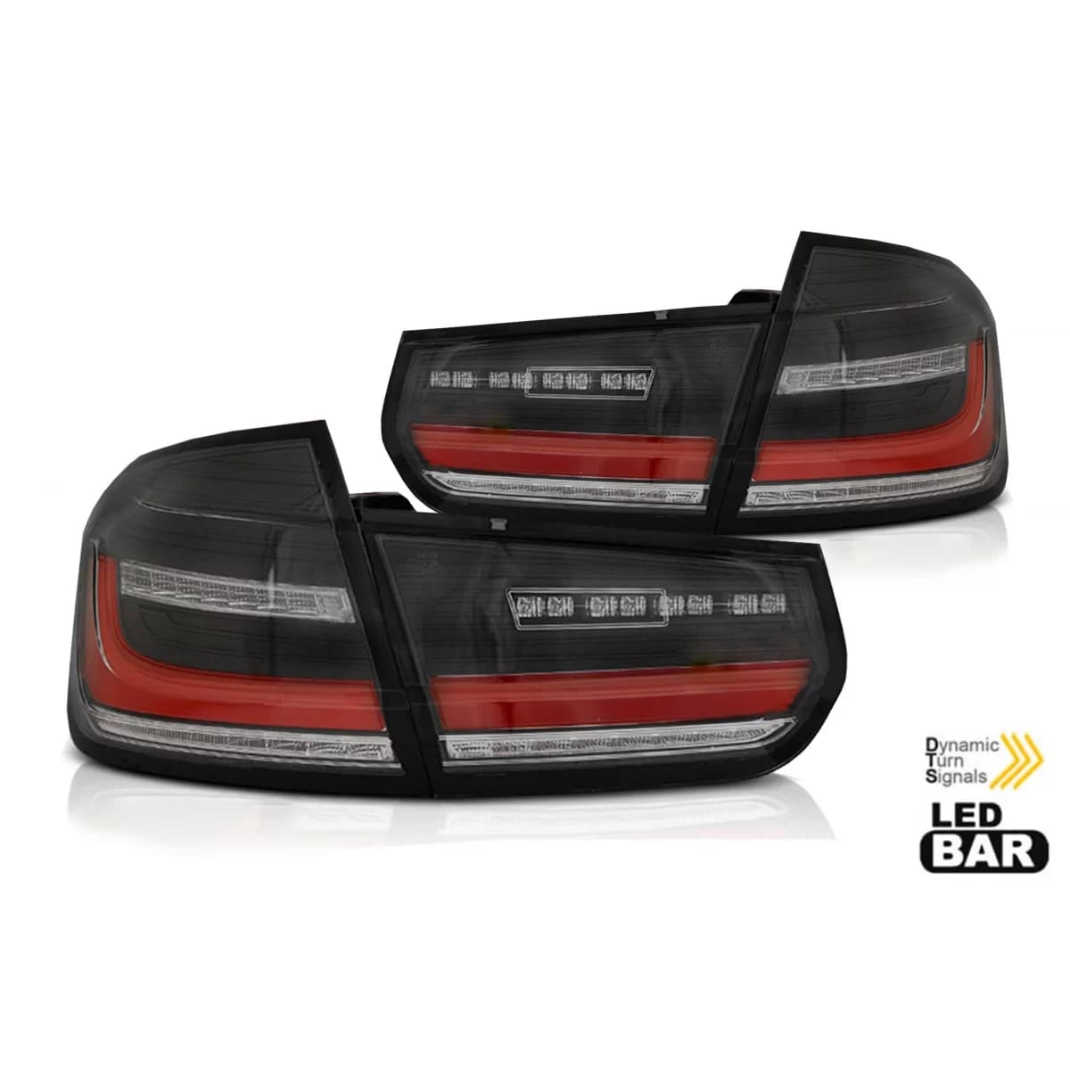 LED tail light set suitable for BMW 3 Series F30 sedan 2011-2018, black and red base, left and right