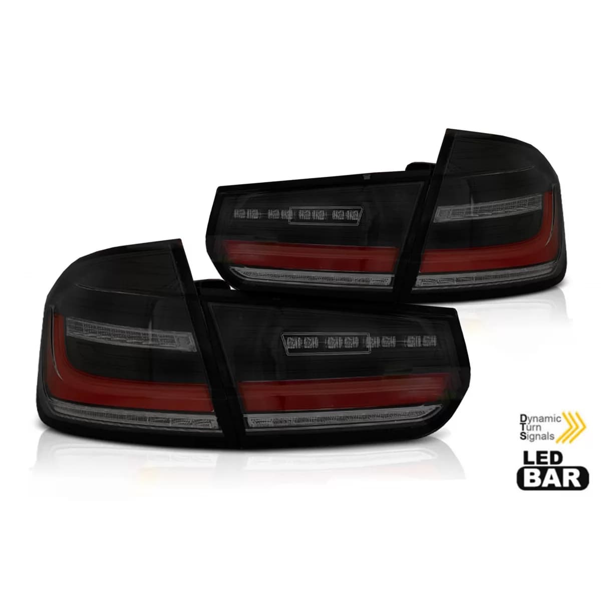 LED tail light set suitable for BMW 3 Series F30 sedan 2011-2018, smoked black, left and right