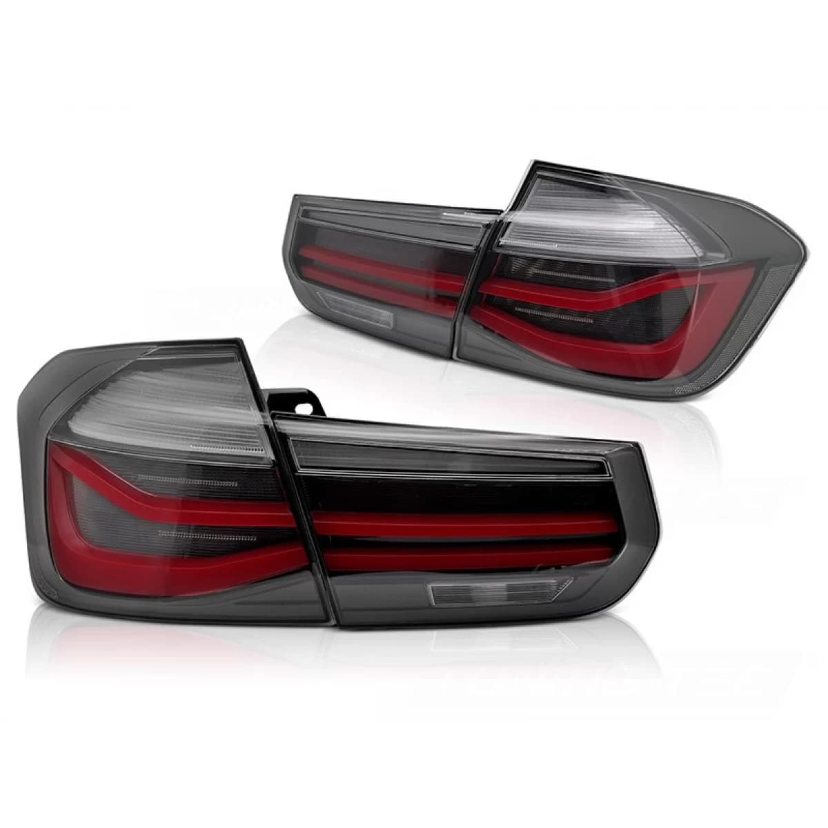 LED tail light set suitable for BMW 3 Series F30 sedan 2011-2018, smoked base, left and right