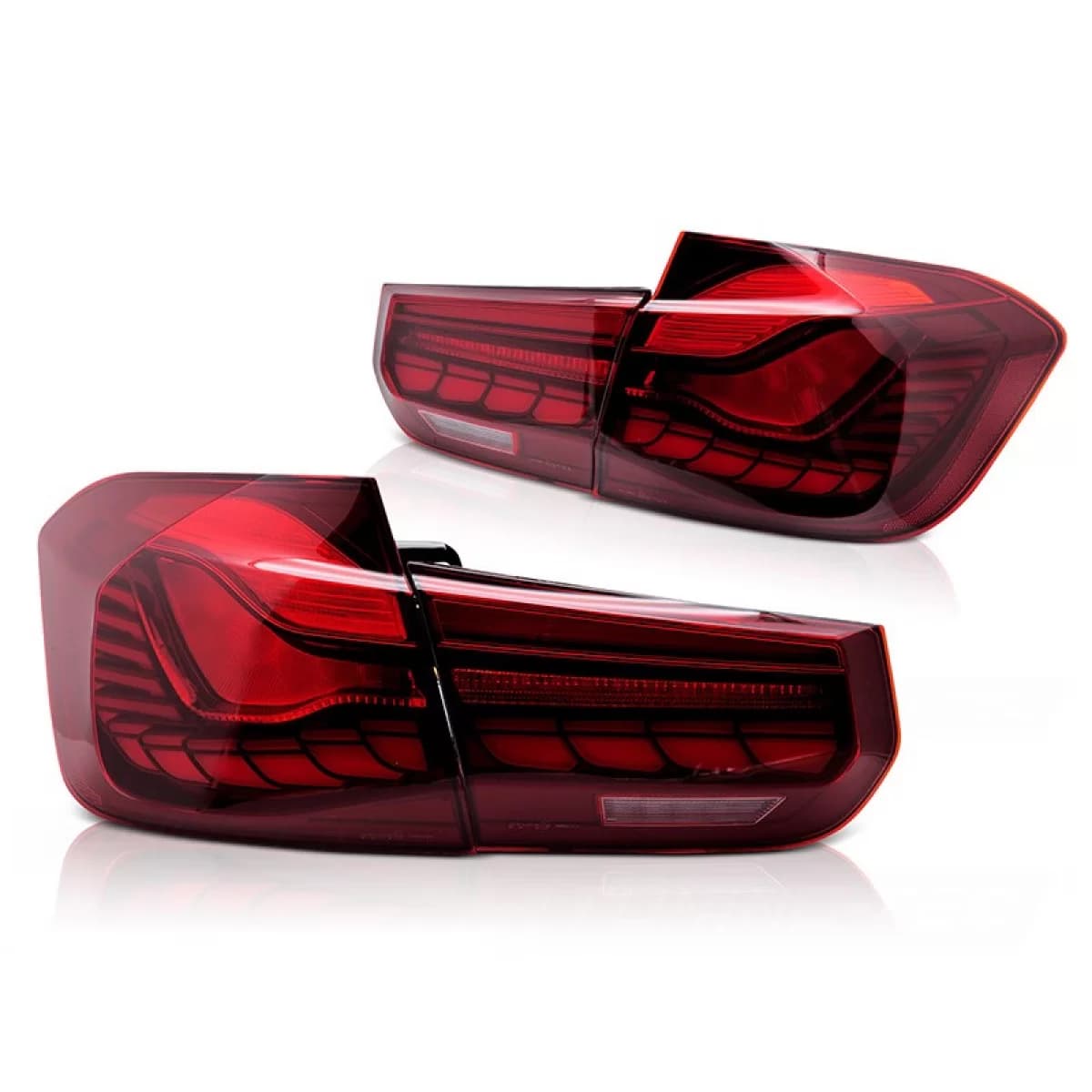LED tail light set suitable for BMW 3 Series F30 sedan 2011-2018, red base, left and right