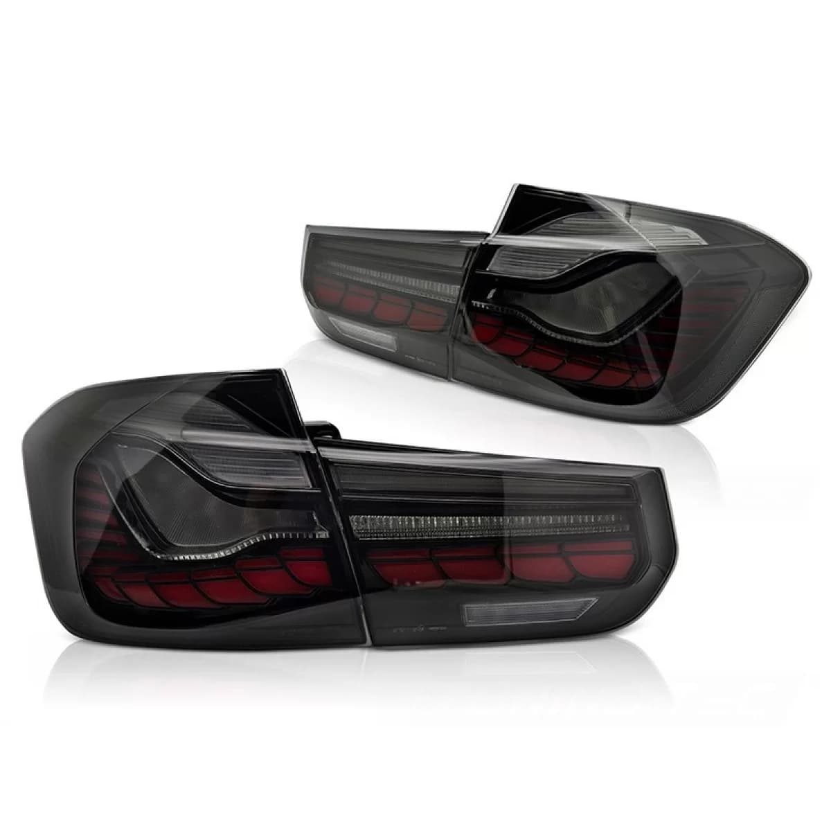 LED tail light set suitable for BMW 3 Series F30 sedan 2011-2018, smoked base, left and right