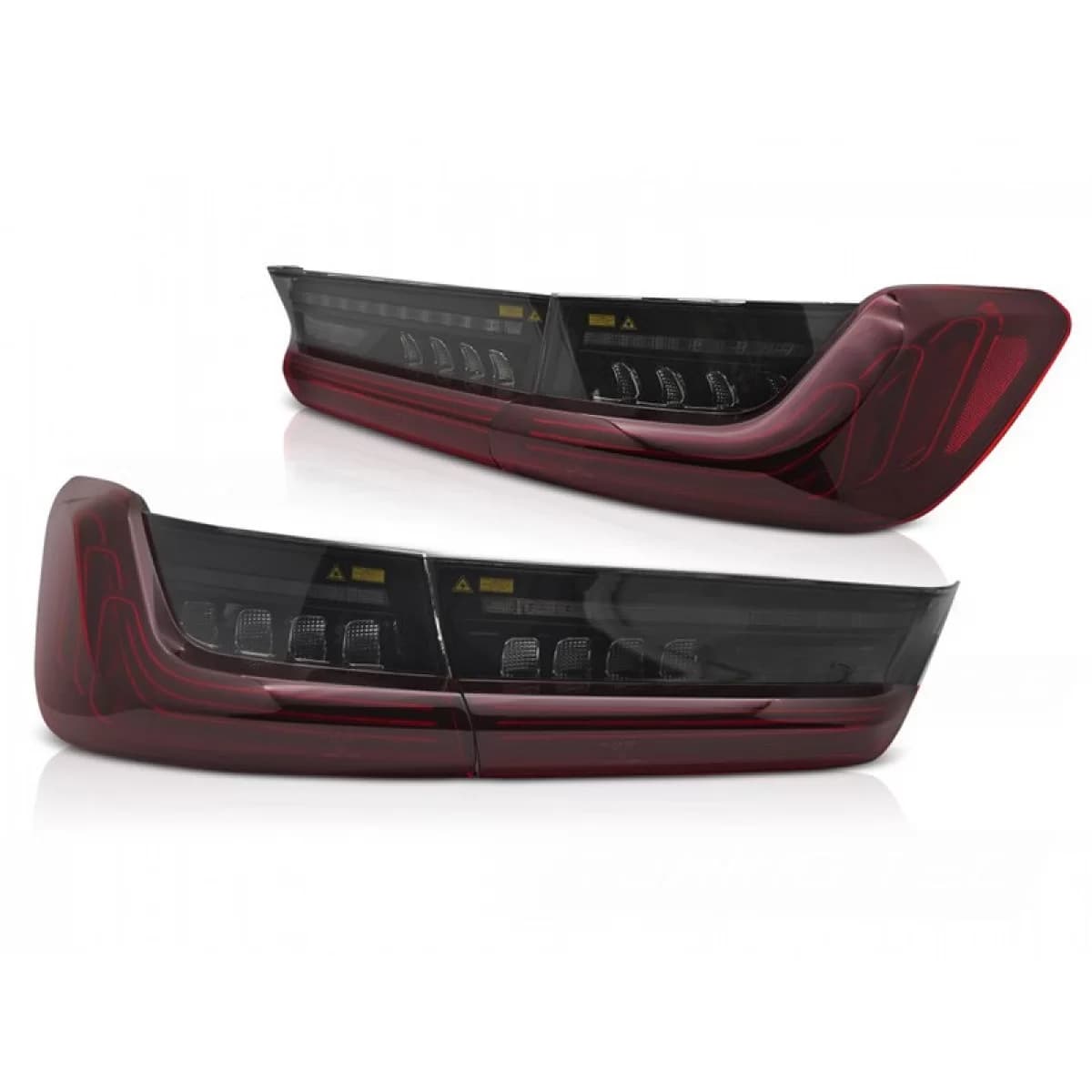 LED tail light set suitable for BMW 3 Series G20 sedan 2019-2022, with red smoked base, left and right