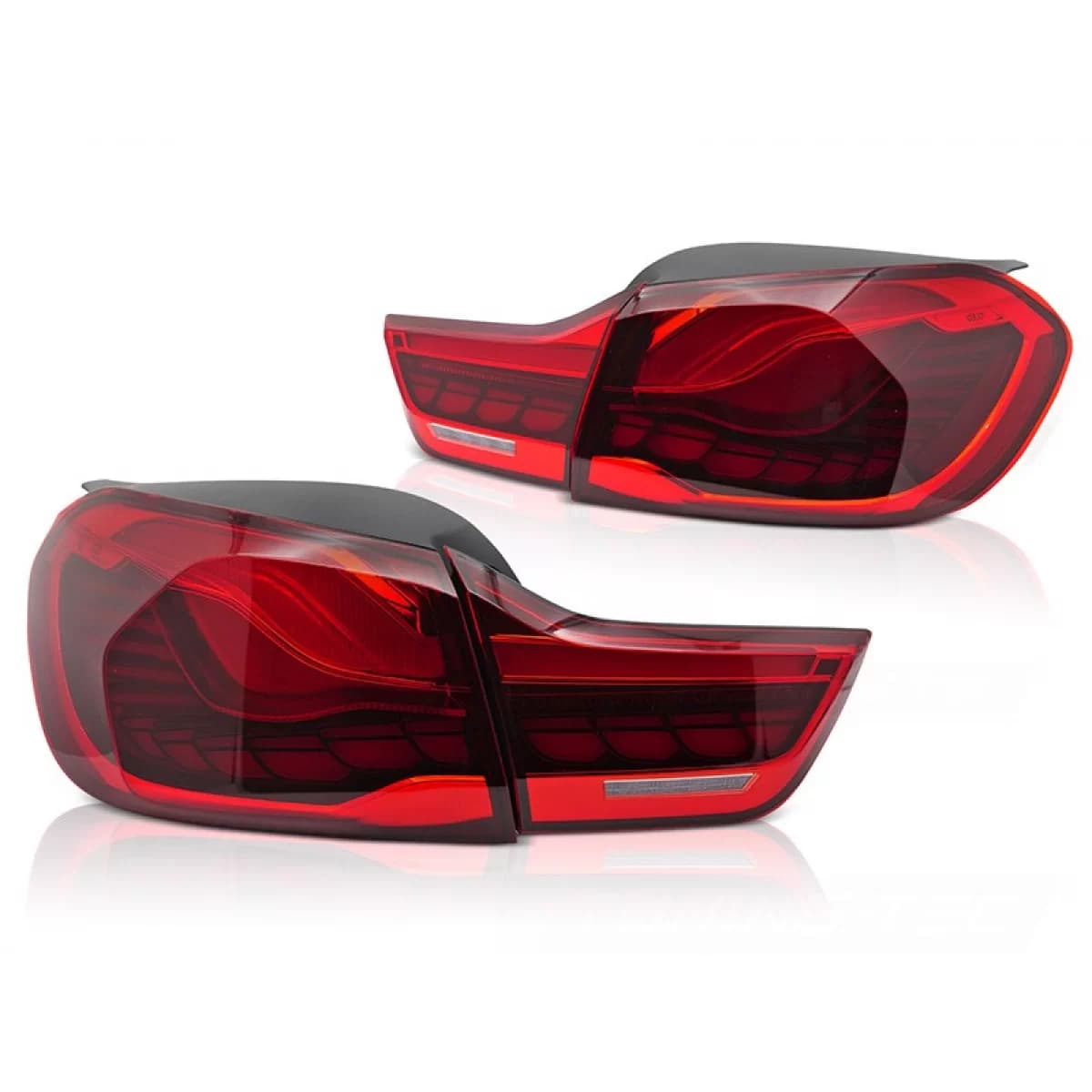 LED tail light set suitable for BMW 4 Series F32 coupe, F33 convertible, F36 Gran Coupe 2013-2021, M4 F82, F83 2014-2021, red base, left and right