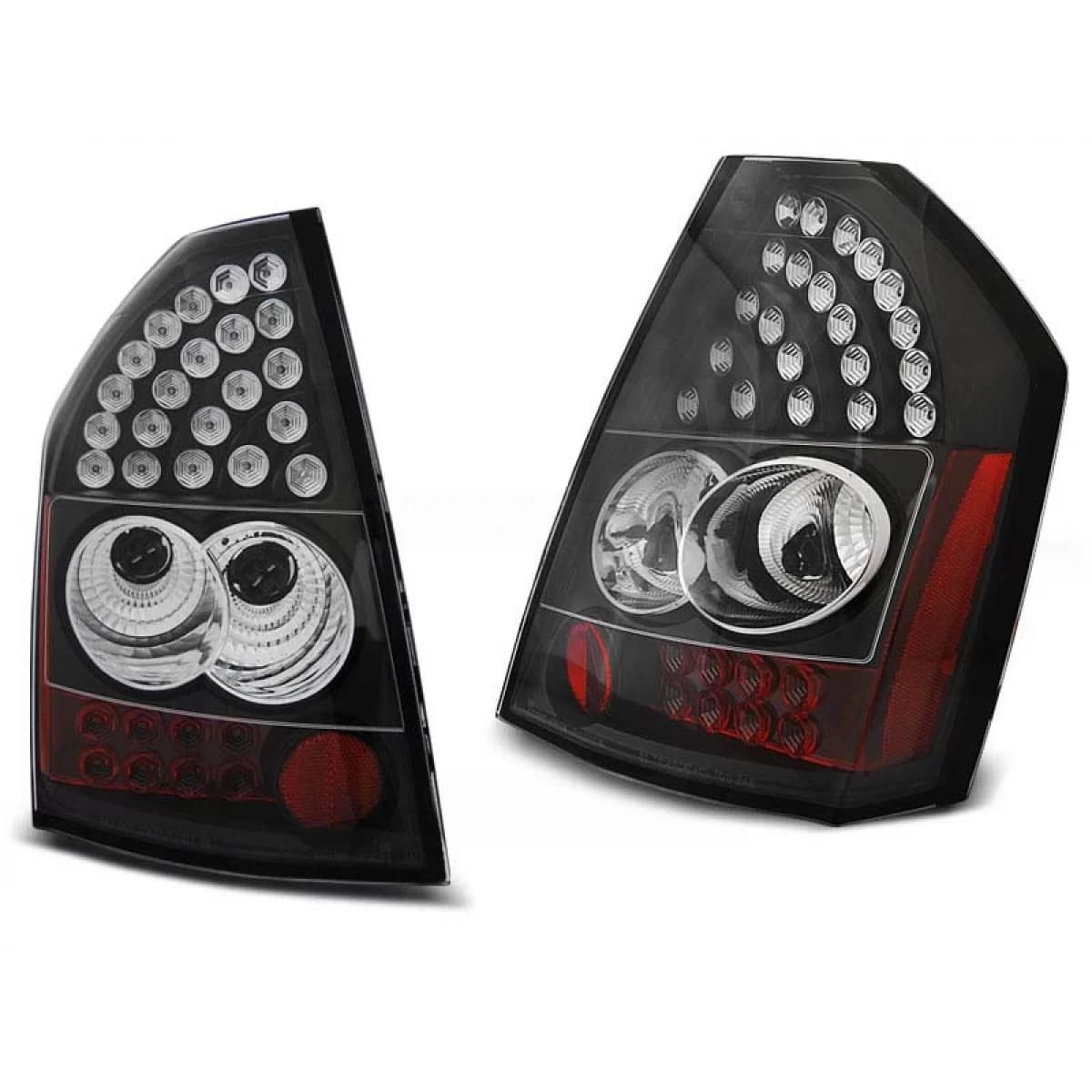 Tuning LED tail light set suitable for Chrysler 300C/300 2009-2010 with black base, left and right
