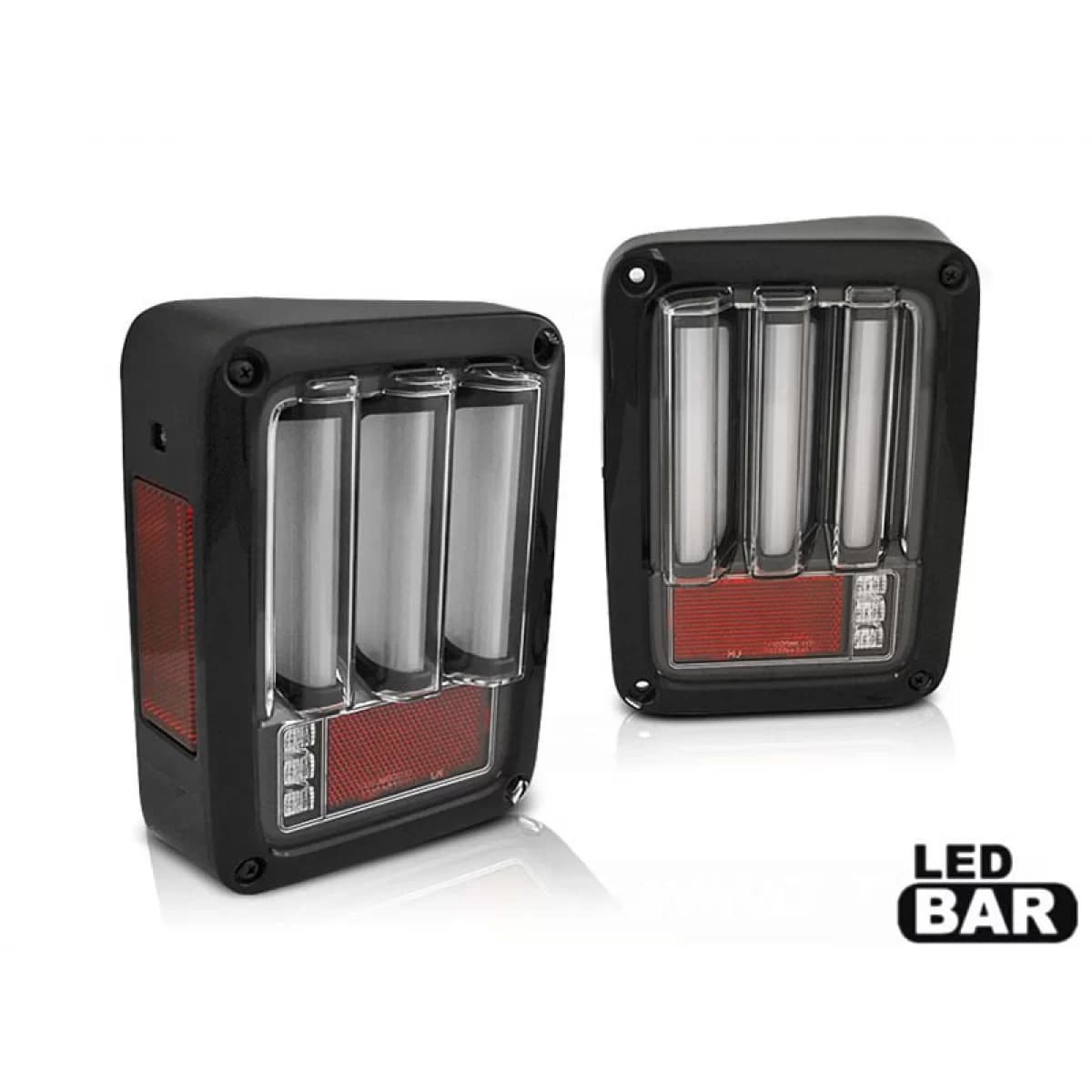 LED tail light set suitable for Jeep Wrangler JK 2007-2018, smoked base, left and right