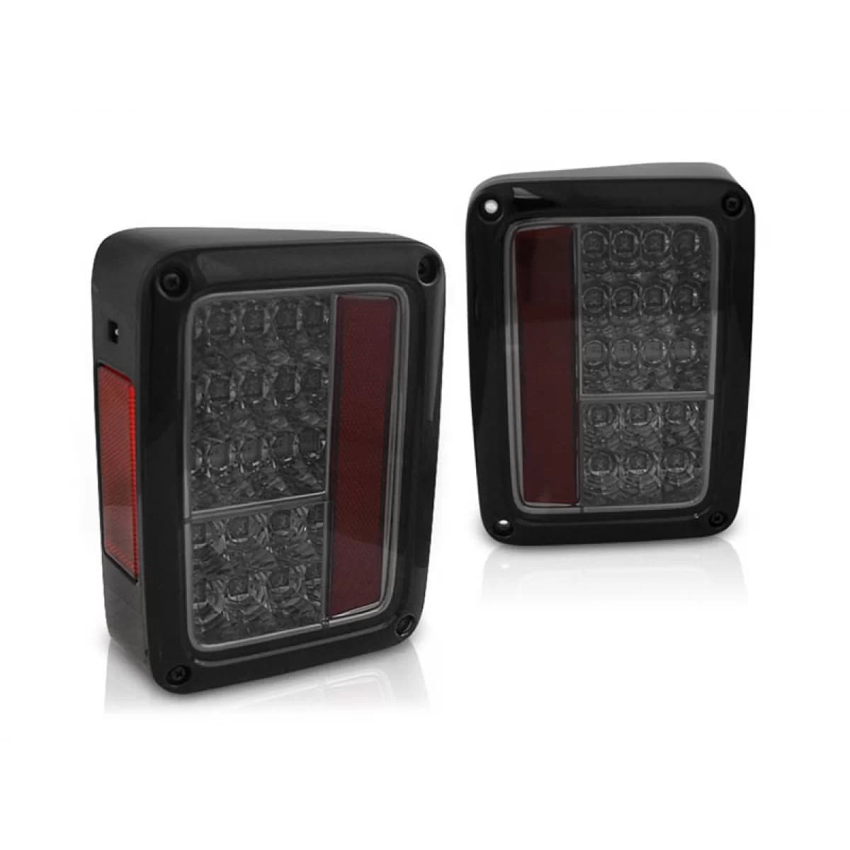 LED tail light set suitable for Jeep Wrangler JK 2007-2018, smoked base, left and right