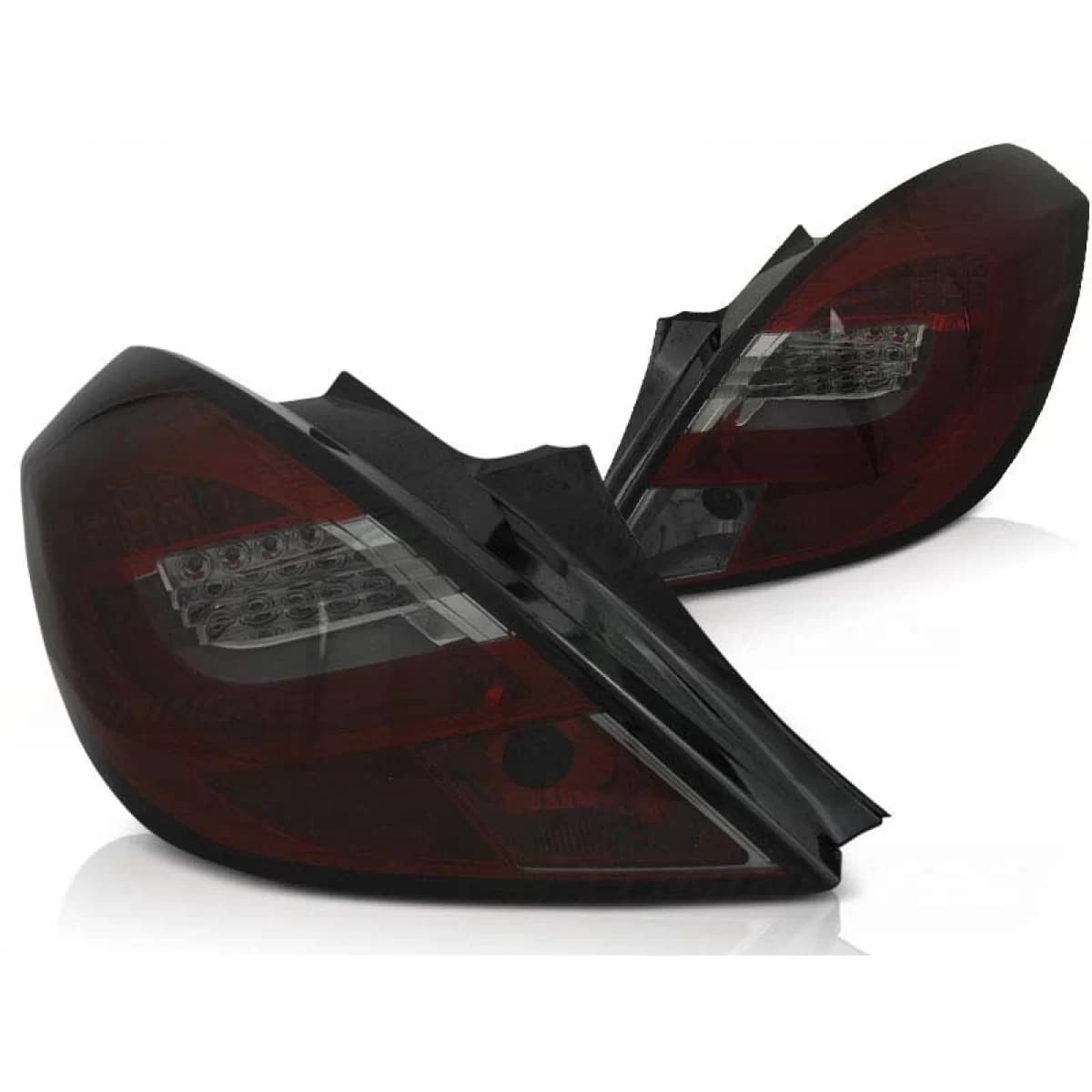 LED tuning tail light set suitable for Opel Corsa D 04.2006-2014 3 doors red/smoked, left and right
