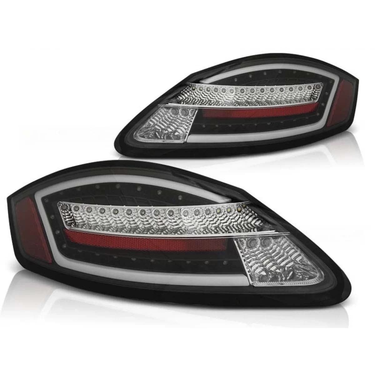 Tuning LED tail light set suitable for Porsche Boxster 987/Cayman 2005-2008 with red base, left and right