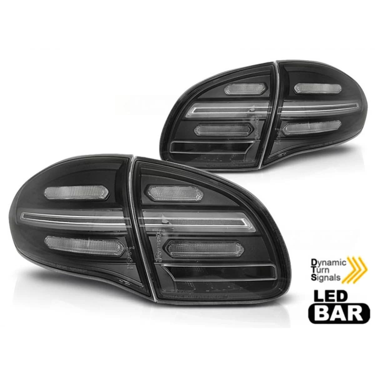 LED tail light set suitable for Porsche Cayenne 2010-2015, black base, left and right