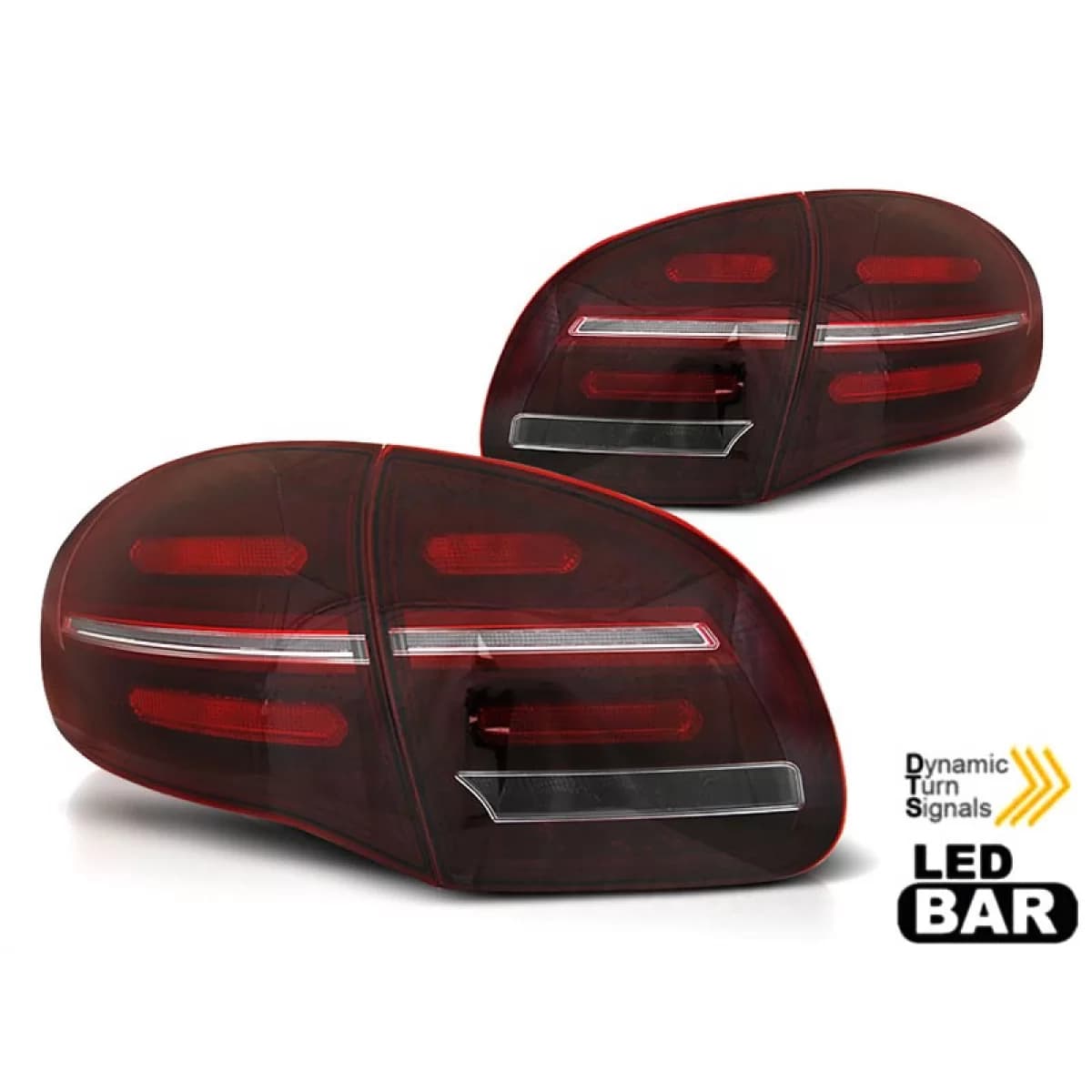 LED tail light set suitable for Porsche Cayenne 2010-2015, red smoked base, left and right