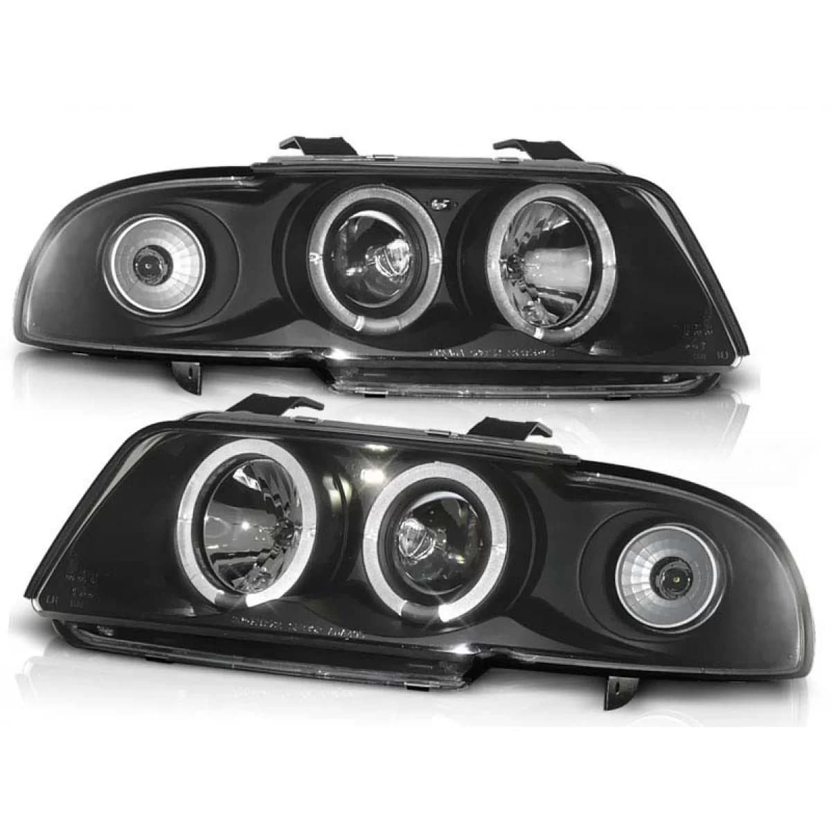 Tuning headlight set with halogen angel eyes suitable for Audi A4 B5 11.1994-12.1998 sedan/wagon, left and right