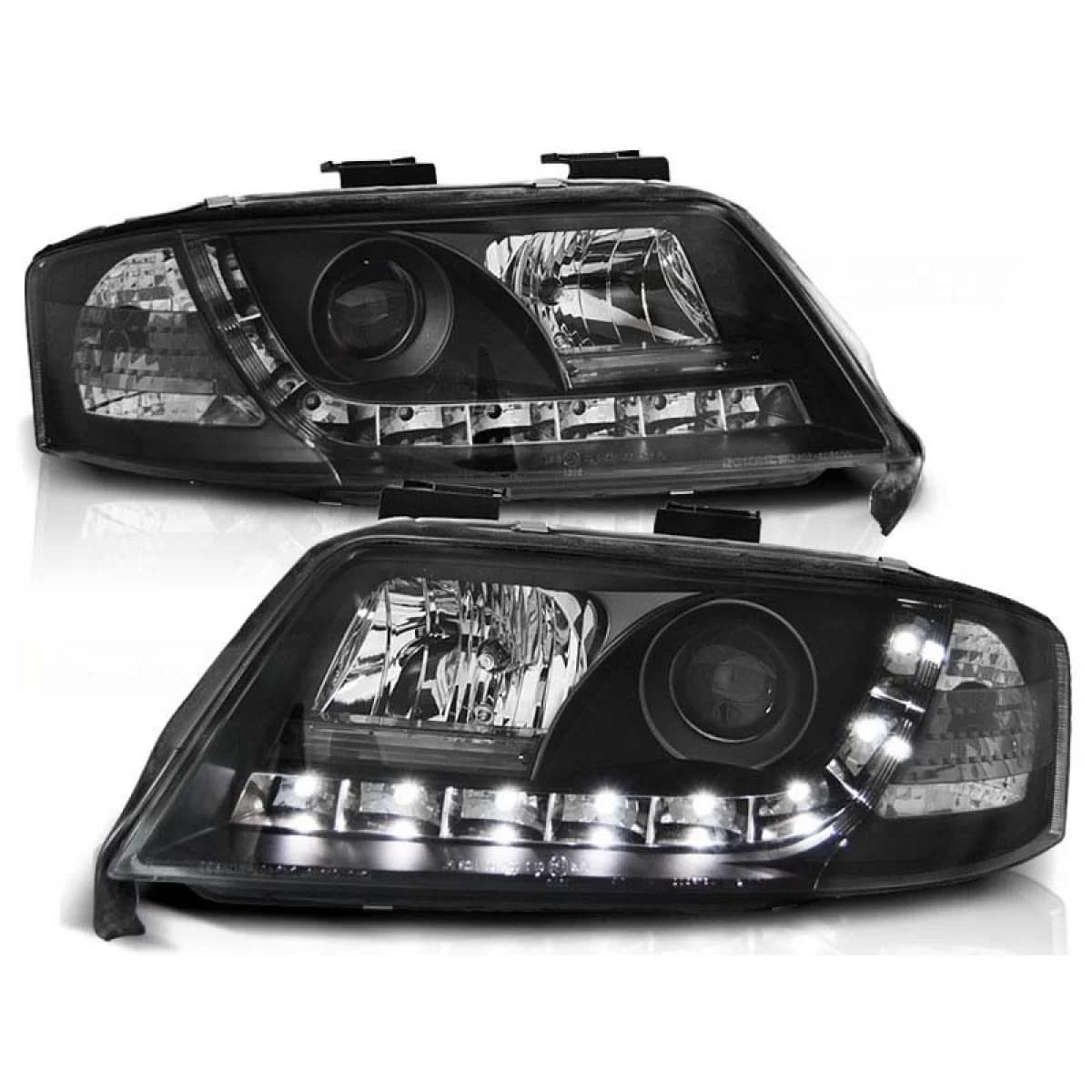 Tuning headlight set with LED lights suitable for Audi A6 C5 05.1997-05.2001 sedan/wagon, left and right