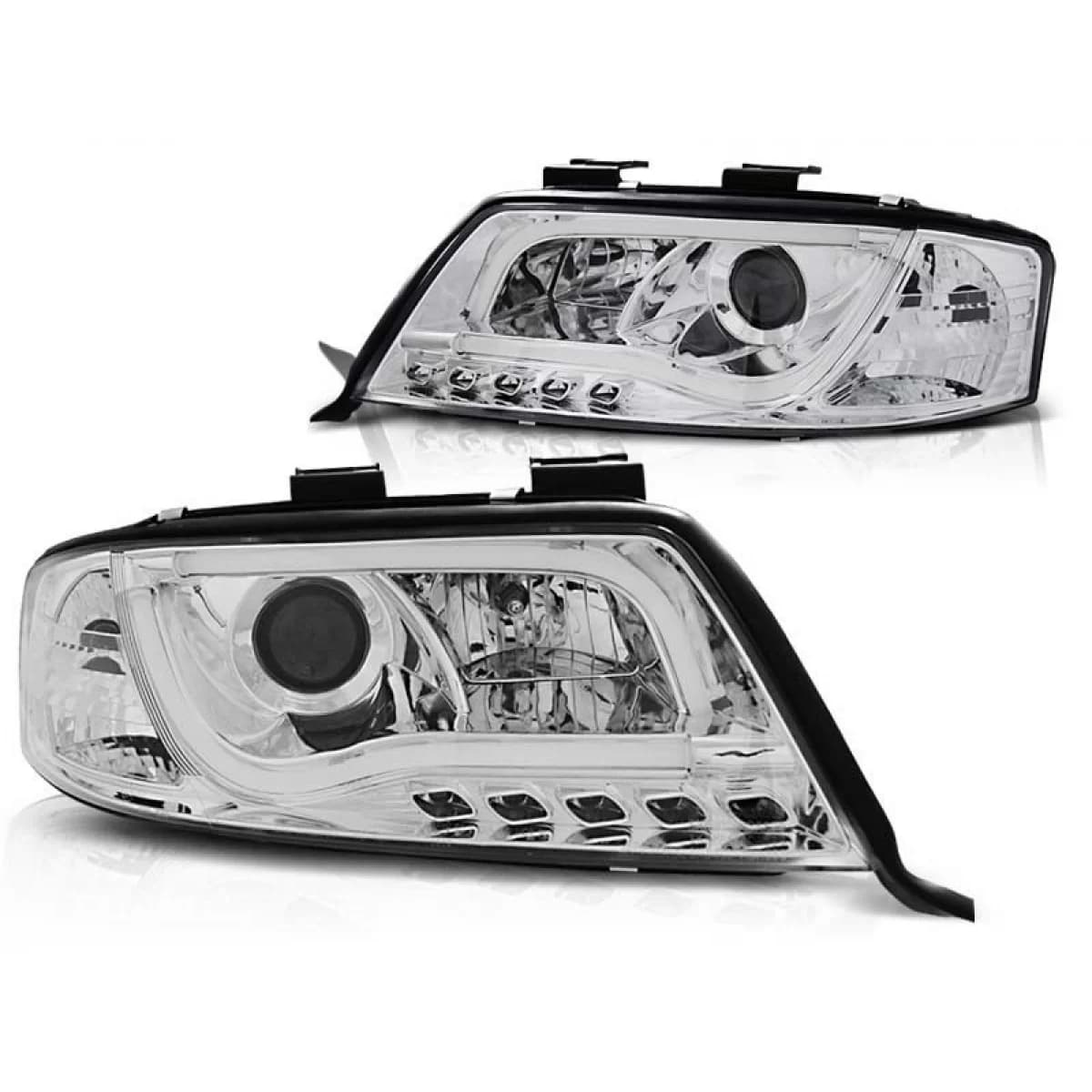 Tuning headlight set with LED lights suitable for Audi A6 C5 05.1997-05.2001 sedan/wagon, left and right