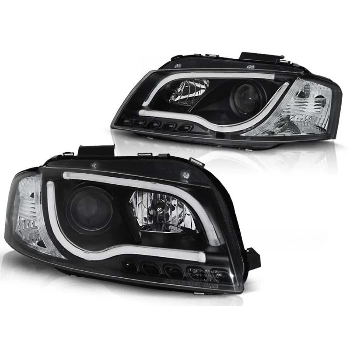 Tuning headlight set with real DRL lights suitable for Audi A3 8P 05.2003-03.2008 3D/5D, left and right