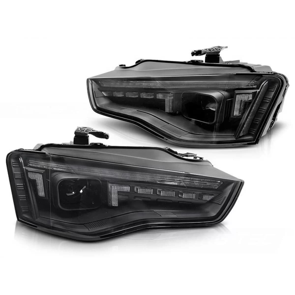Xenon headlight set suitable for Audi A5 2011-2016 with dynamic turn signal, black base, for the model with DRL lights, without AFS, left and right