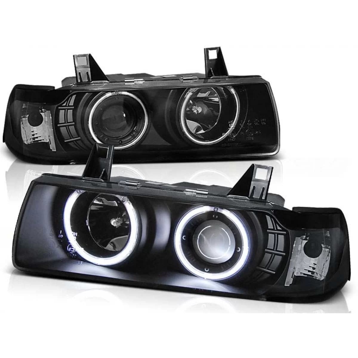 Tuning headlight set with CCFL angel eyes suitable for BMW 3 E36 12.1990-08.1999 coupe/cabriolet, left and right