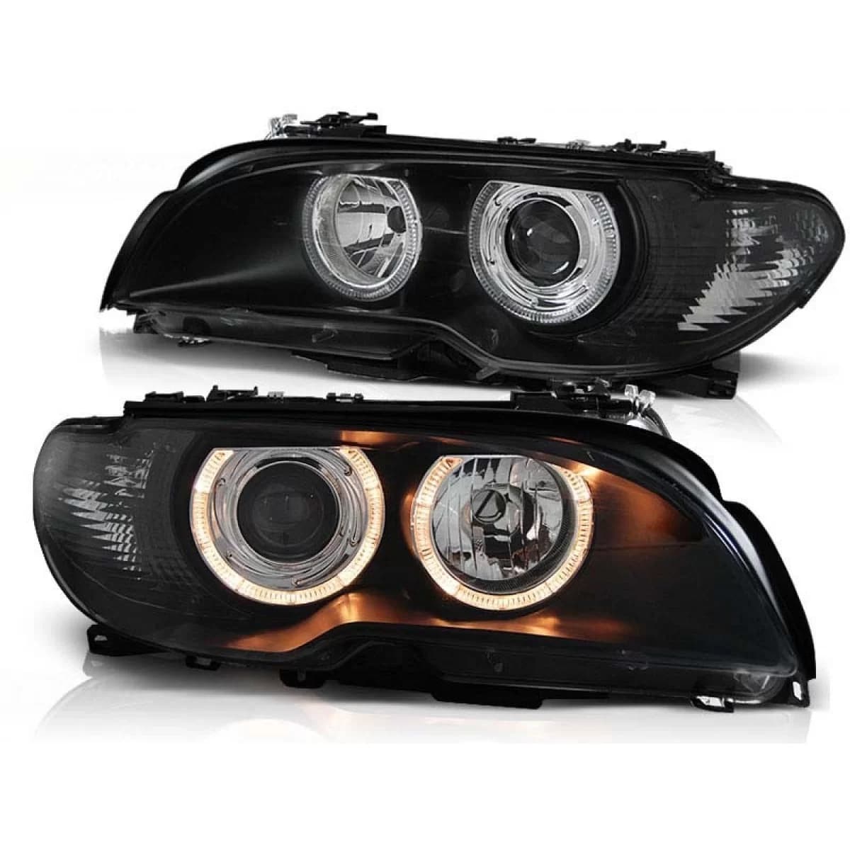 Tuning headlight kit with halogen angel eyes suitable for BMW 3 E46 04.2003-2006 coupe/cabriolet, left and right