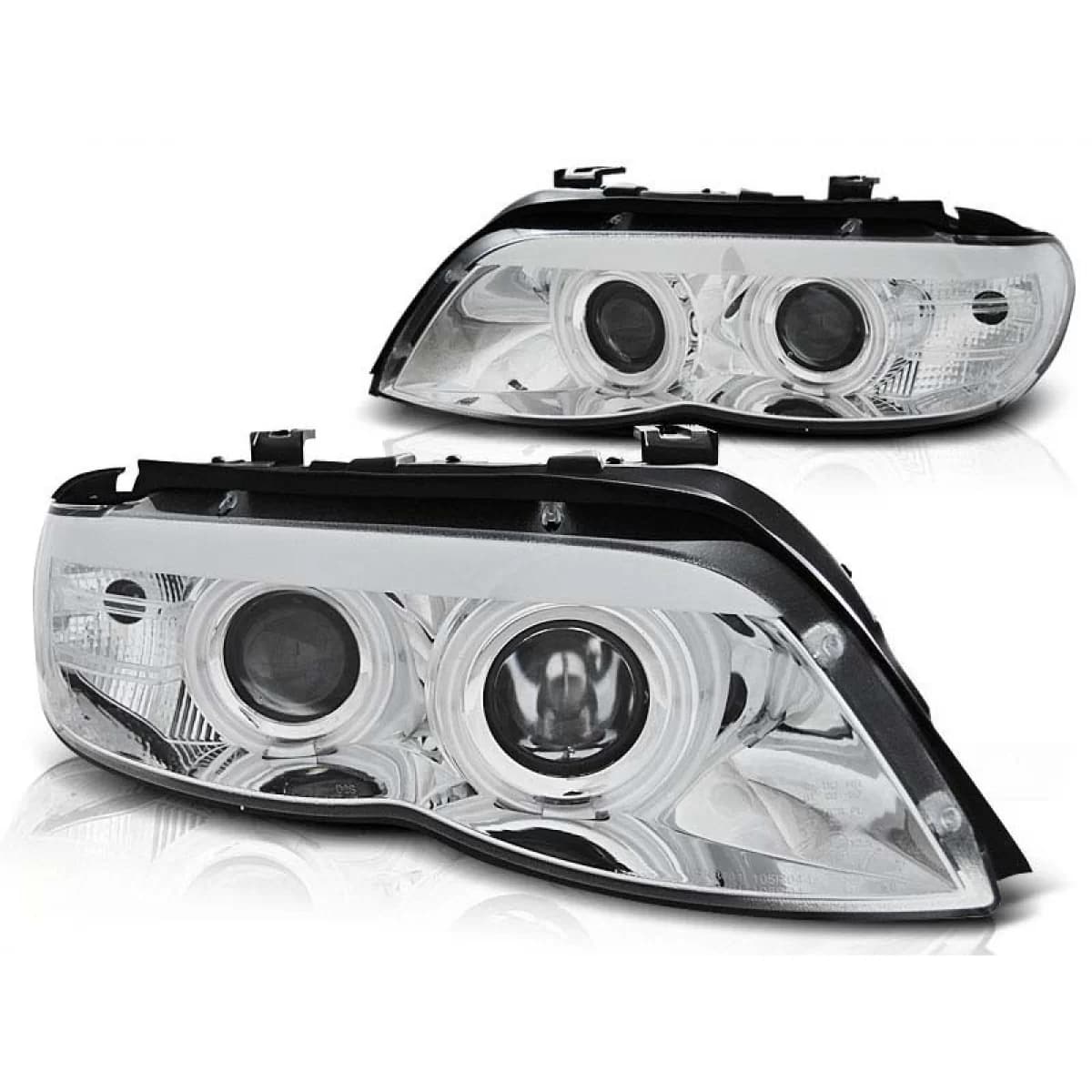 Tuning headlight kit with CCFL angel eyes and LED strip suitable for BMW X5 E53 11.2003-2006, left and right