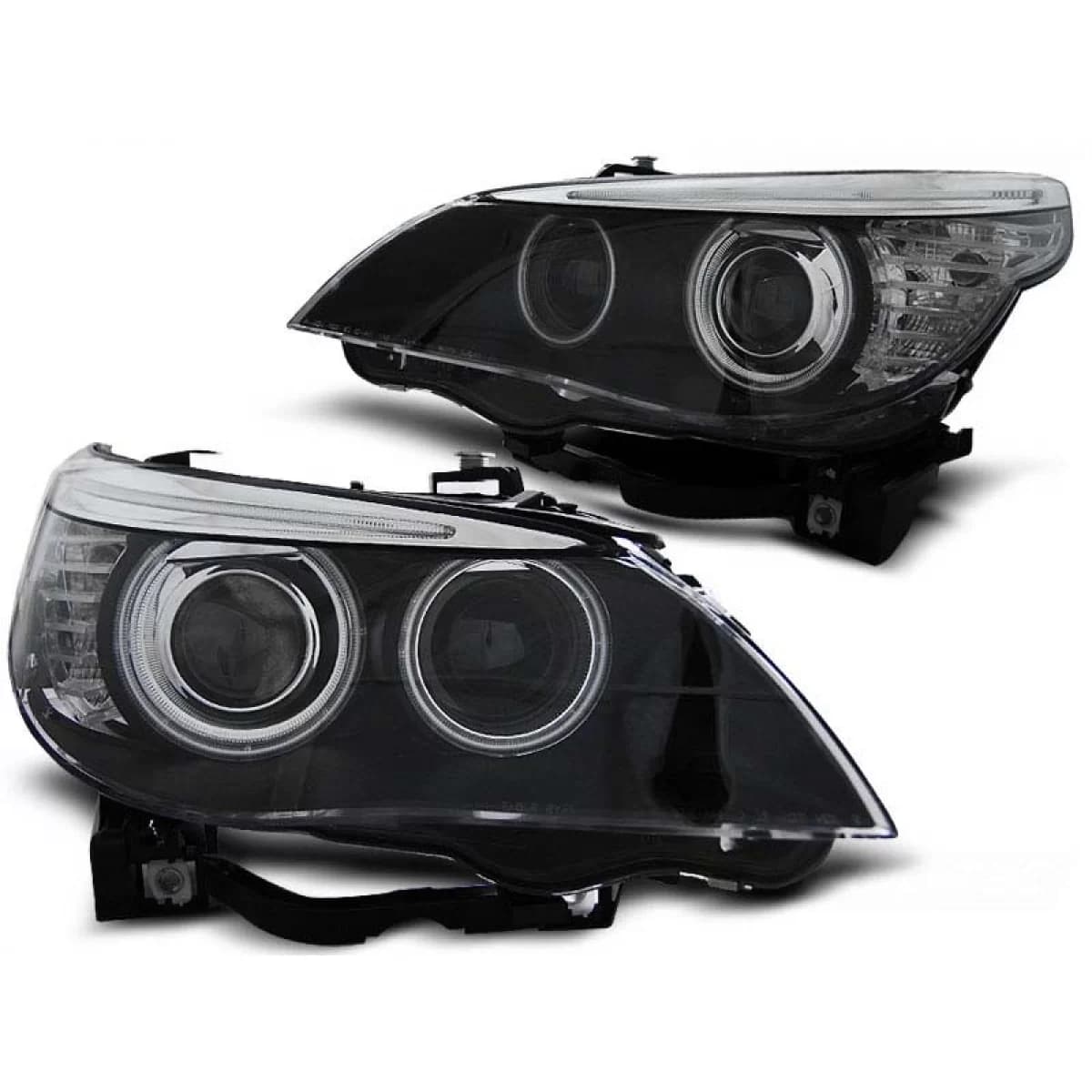 Tuning headlight kit with CCFL angel eyes suitable for BMW E60/E61 2003-2007, left and right