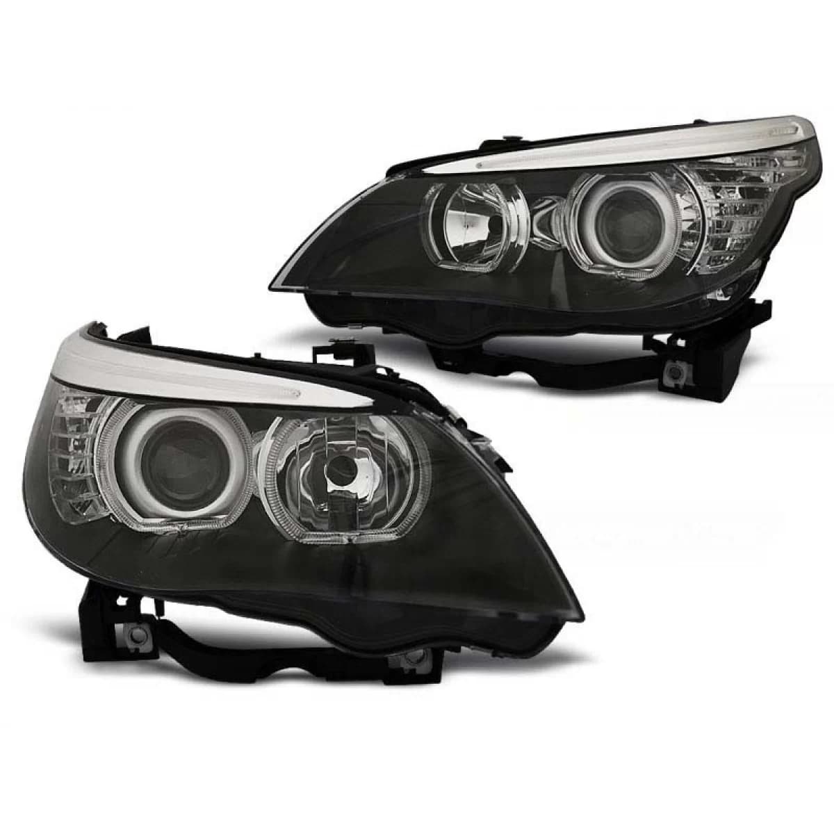 Tuning headlight kit with LED angel eyes suitable for BMW E60/E61 2003-2007, left and right