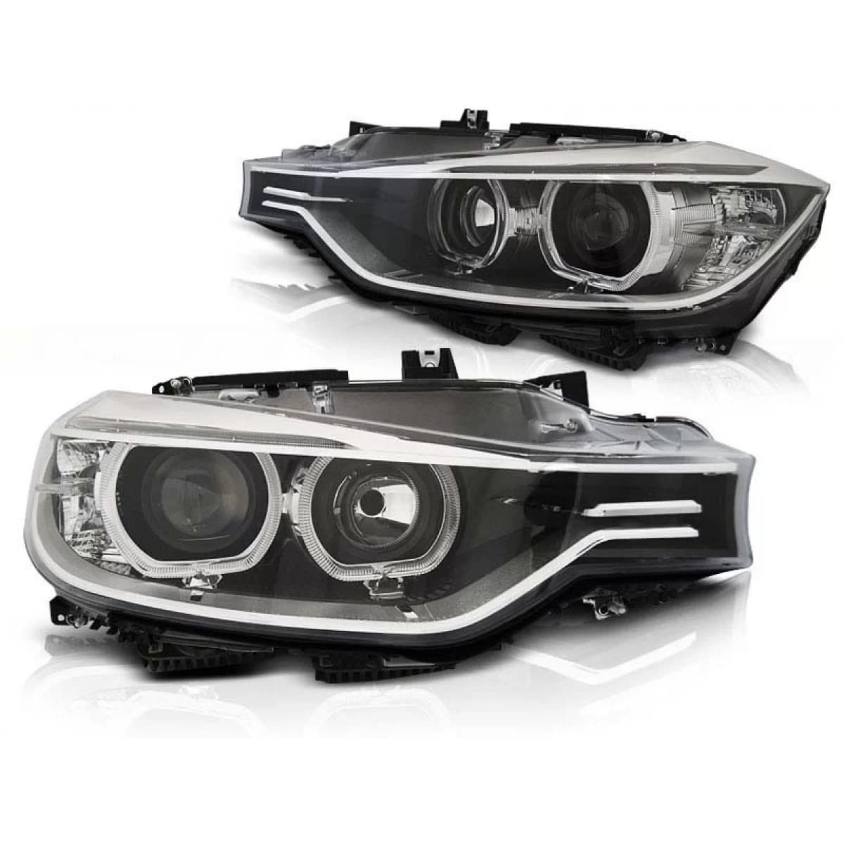 Tuning headlight set suitable for BMW 3 Series F30, F31 10.2011-05.2015 with black base, left and right