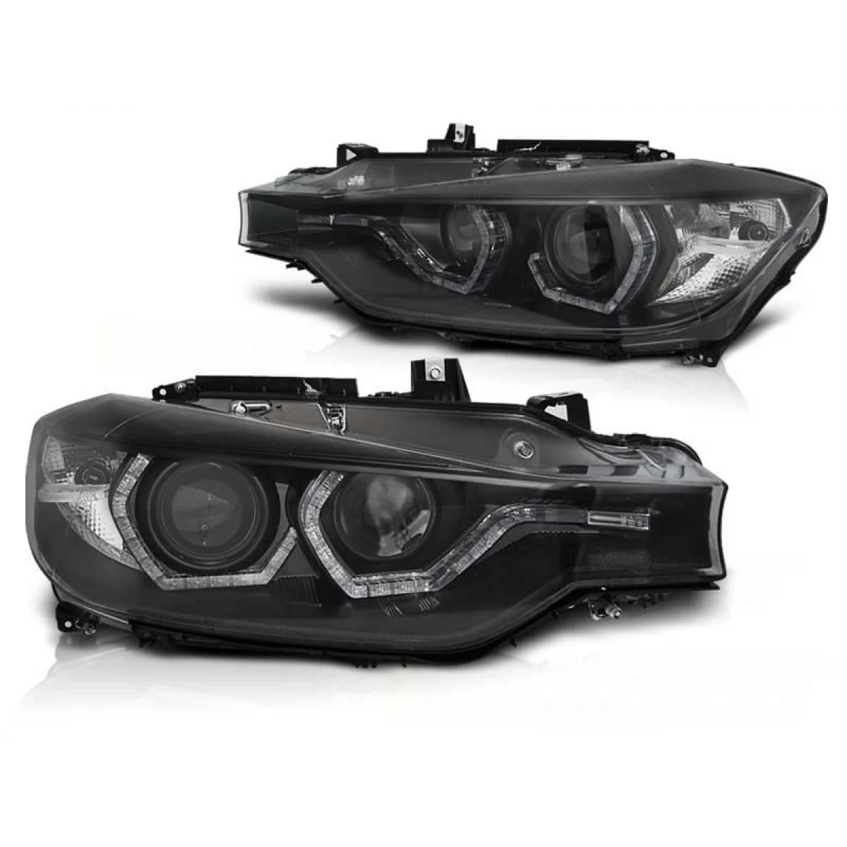 Tuning headlight set suitable for BMW 3 Series F30/F31 10.2011-05.2015 with black base, left and right