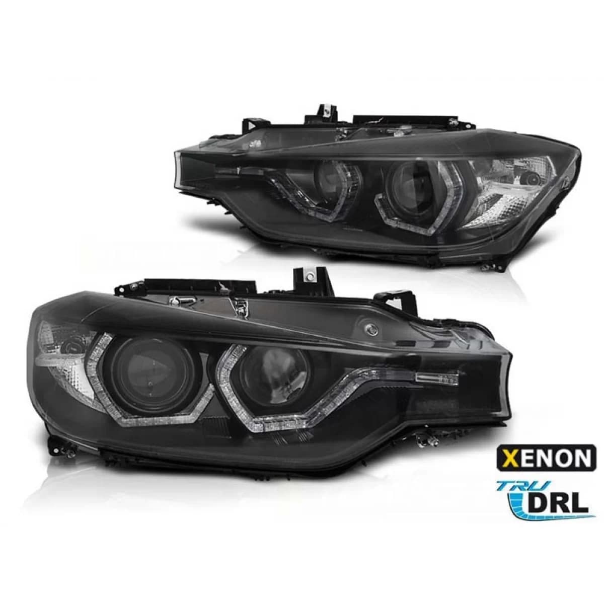 Tuning xenon headlight kit suitable for BMW 3 Series F30, F31 2011-2015 with black base, left and right for models without AFS function