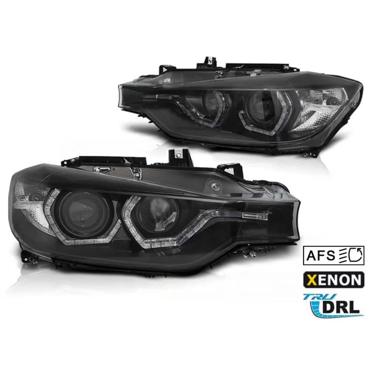 Tuning xenon headlight kit suitable for BMW 3 Series F30, F31 2011-2015 with black base, left and right for models with AFS function