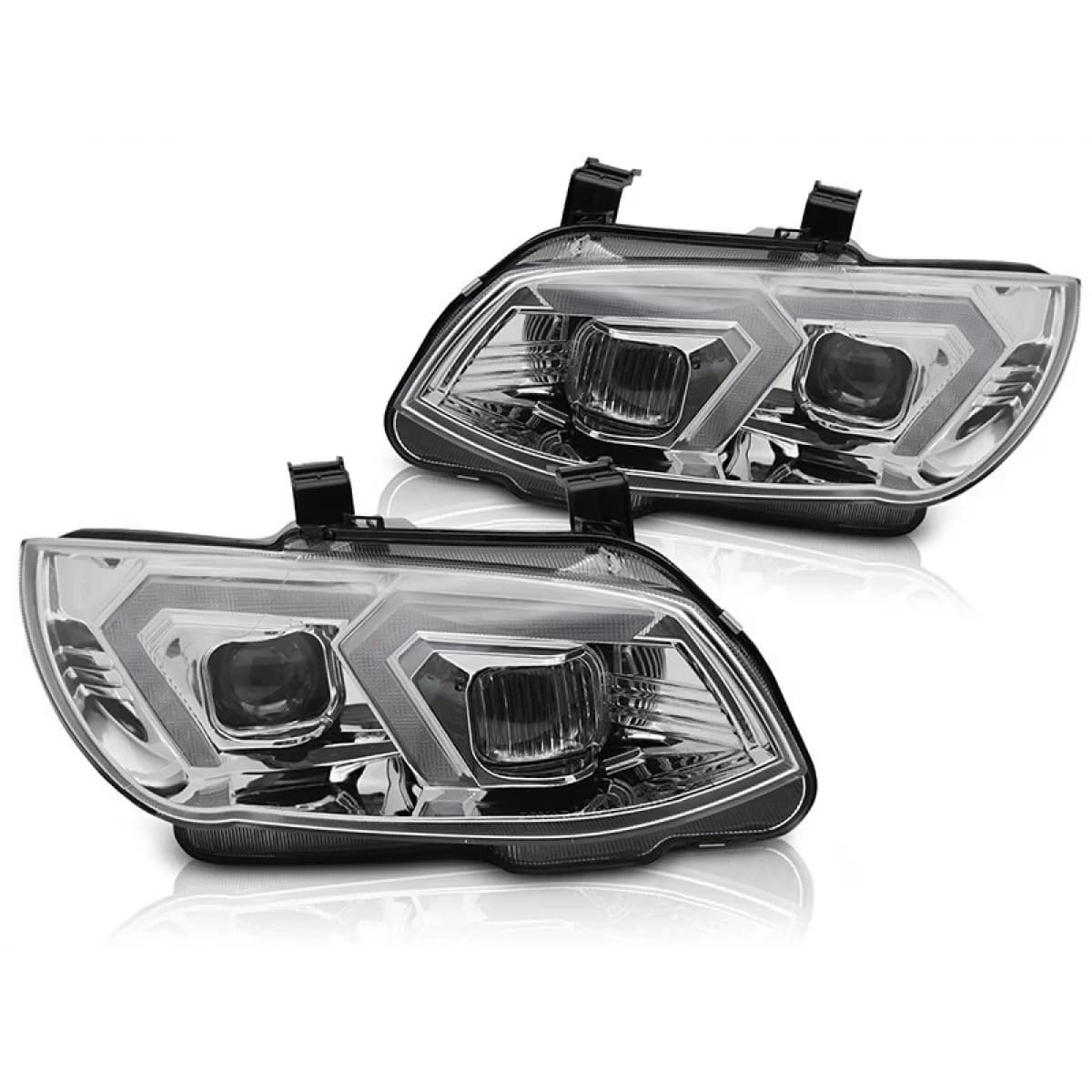 Xenon headlight set suitable for BMW 3 Series E92 coupe, E93 convertible 2010-2013 with chrome base, for the model with factory DRL lights, without AFS, left and right