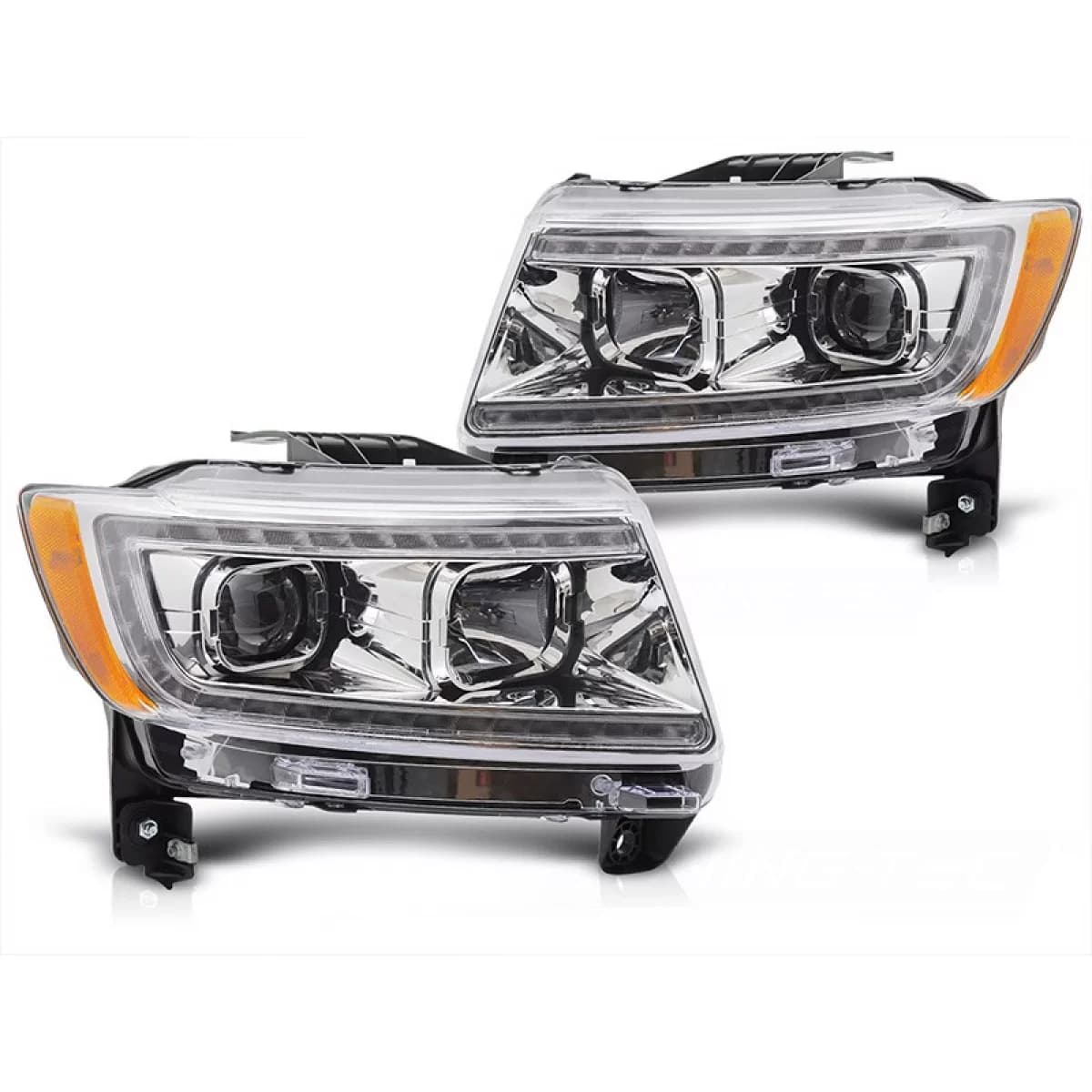 Tuning headlight set with LED lights suitable for Jeep Grand Cherokee 2011-2013, left and right