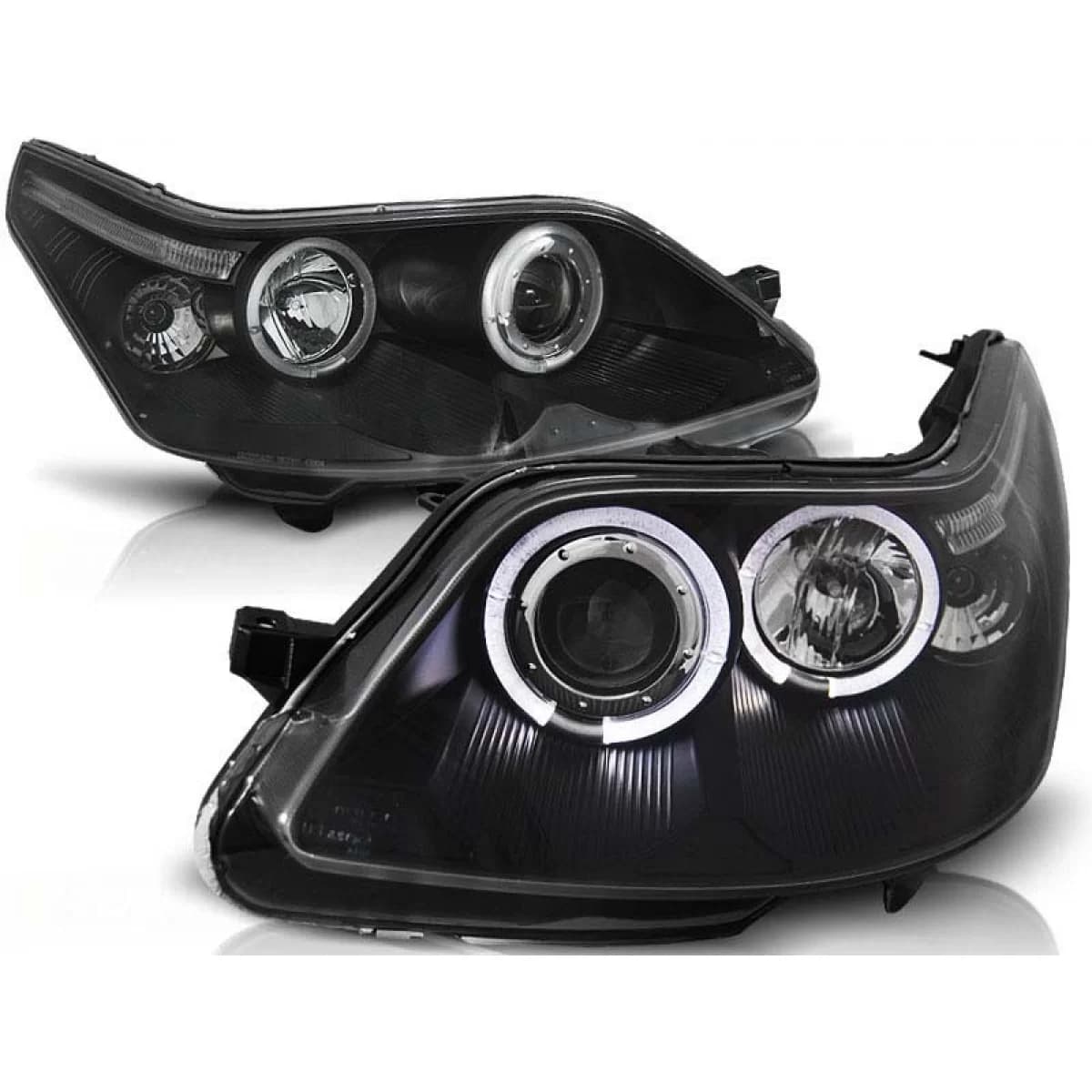 Tuning headlight kit with halogen angel eyes suitable for Citroen C4 2004-2010, left and right