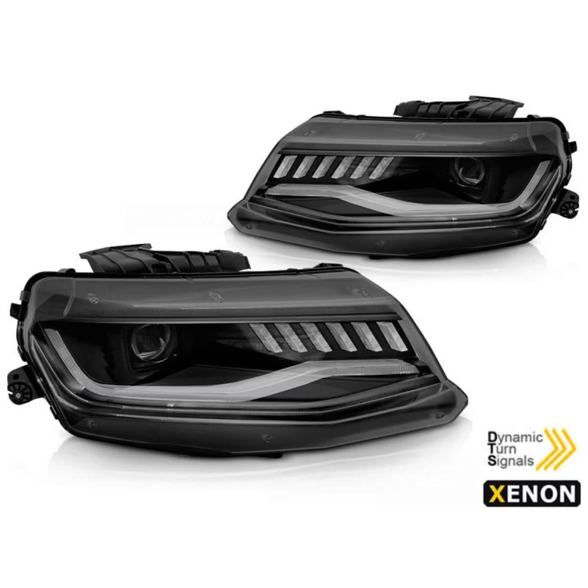 Tuning xenon headlight kit suitable for Chevrolet Camaro 2016-2018 with black base, left and right
